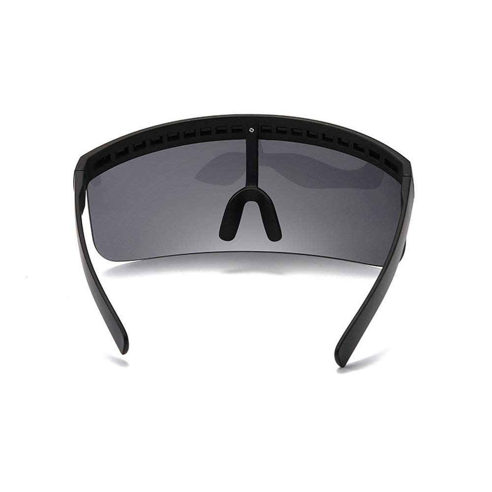 Futuristic Oversize Shield Sunglasses - Flat Top Mirrored for Outdoor Sports