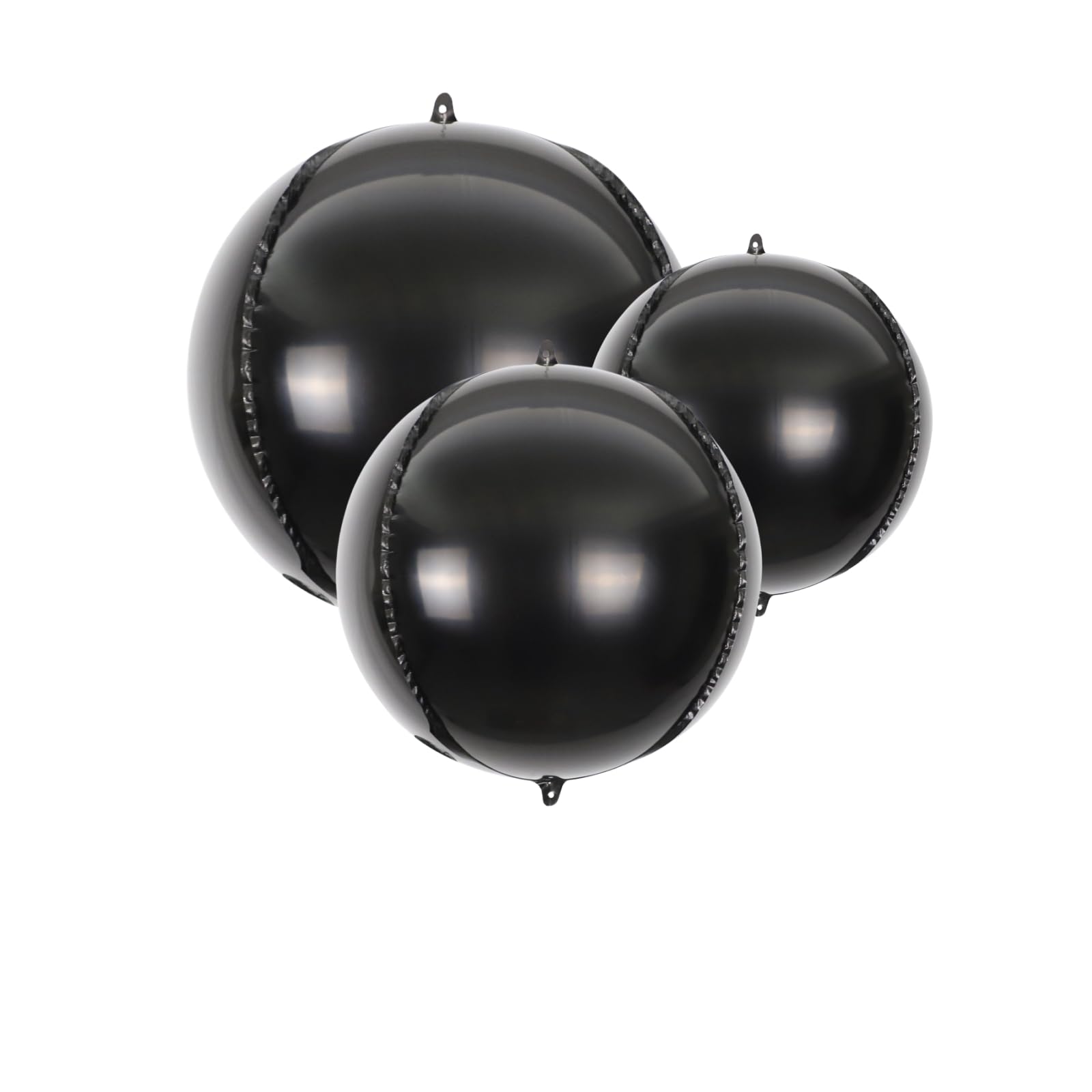 14pcs Black Foil Balloons Set - 22in, 15in, 10in Mylar Balloons for Party Decorations | Large Metallic Chrome Balloons for Birthday, Wedding, Anniversary & Graduation Events | 360 Degree 4D Round Helium Balloon Kit