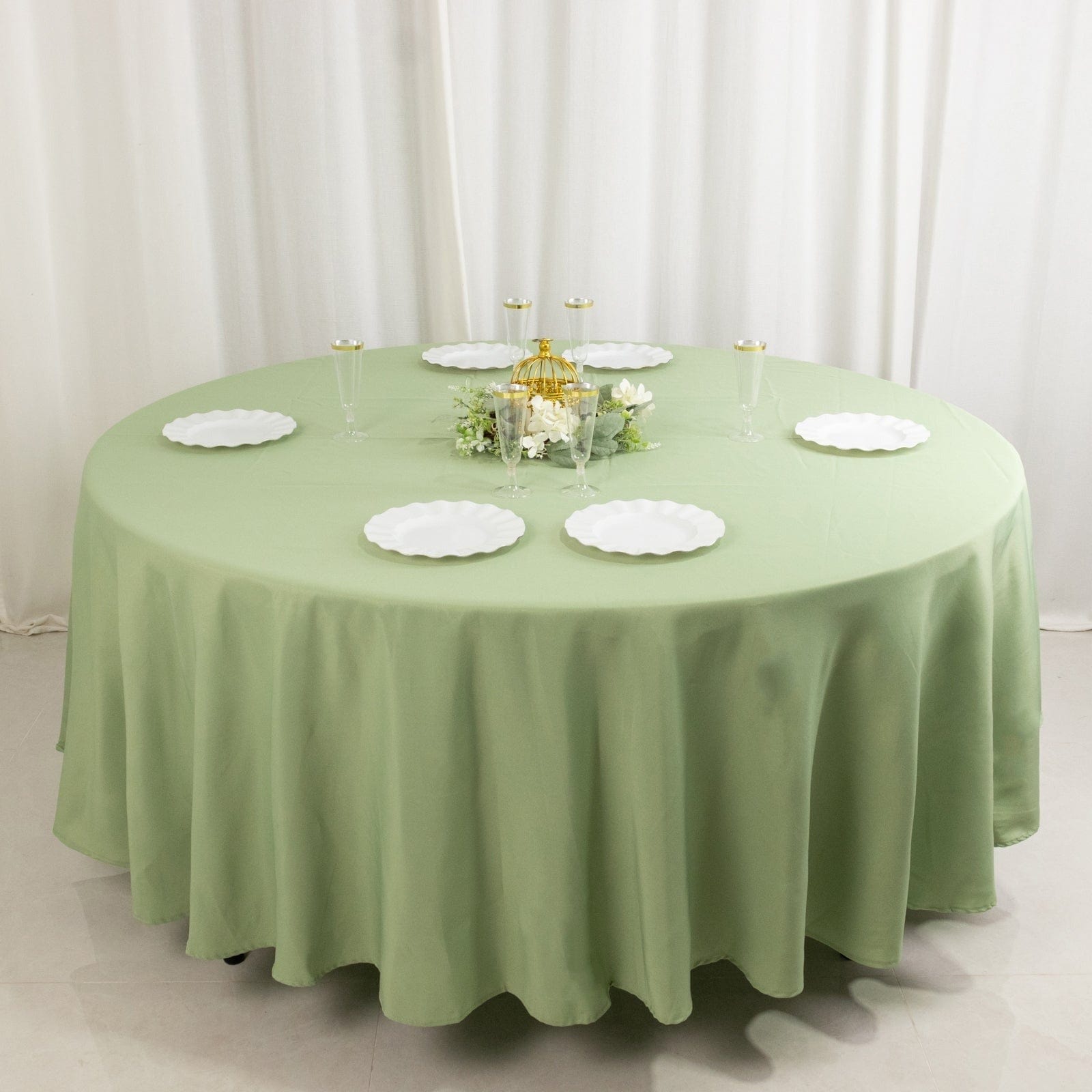Premium 108-Inch Round Polyester Tablecloth for Weddings, Parties & Events - Elegant & Durable Table Linens for Banquets, Celebrations & Home Decor