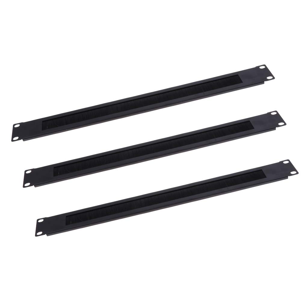 Almencla 3-Pack 19-Inch Rack Mount Cable Management Brush Panel - Durable Network Cabinet Slot Organizer for Server Racks & Data Centers | Perfect for IT Professionals & Home Office Network Setup