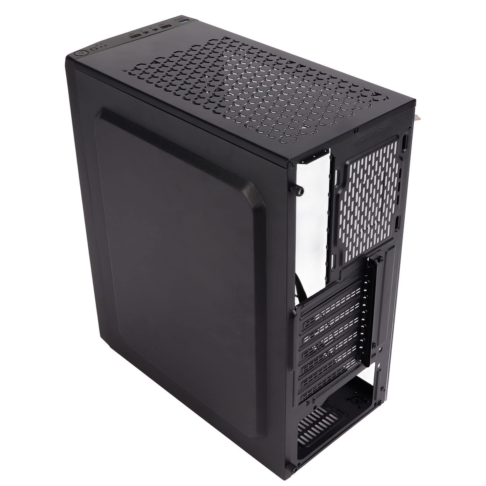 ATX Mid Tower PC Gaming Case with Tempered Glass Side Panel, RGB LED Lighting & USB Ports - Micro ATX/ATX Computer Chassis for Gaming PC Builds, Home Office & Streaming Setup