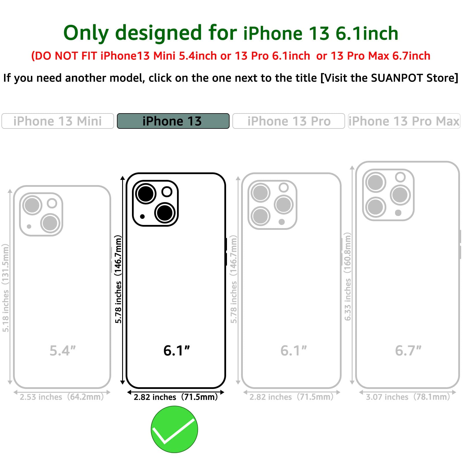 iPhone 13 Wallet Case with RFID Blocking - PU Leather Flip Cover for Credit Cards | Shockproof Protection for Daily Use