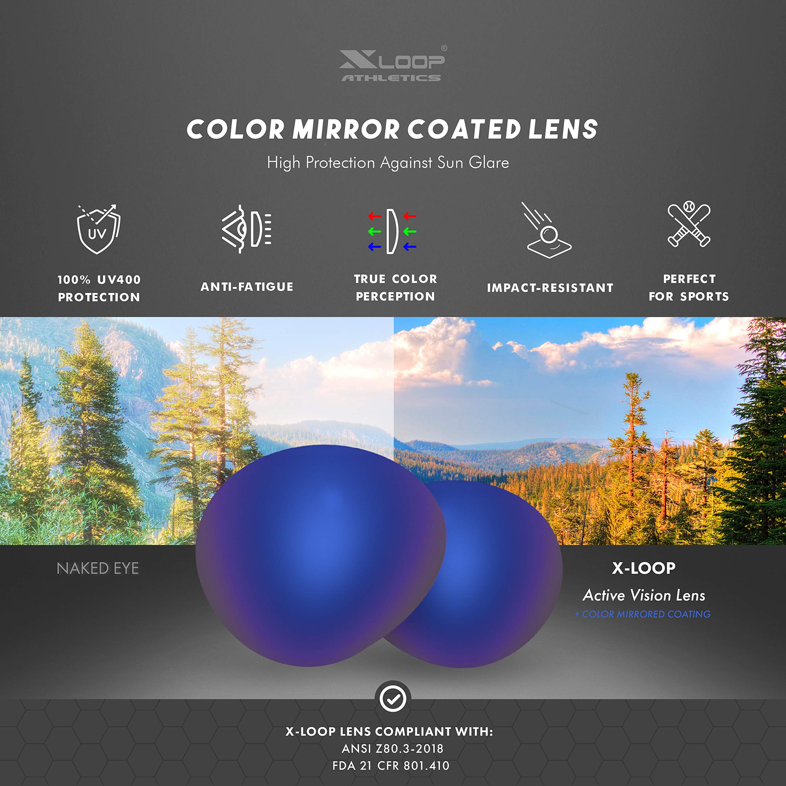 X LOOP Kids Sports Sunglasses for Boys & Girls Age 3-10 - UV400 Protection Baseball Cycling Softball Glasses - Perfect for Outdoor Play, Beach & Summer Activities