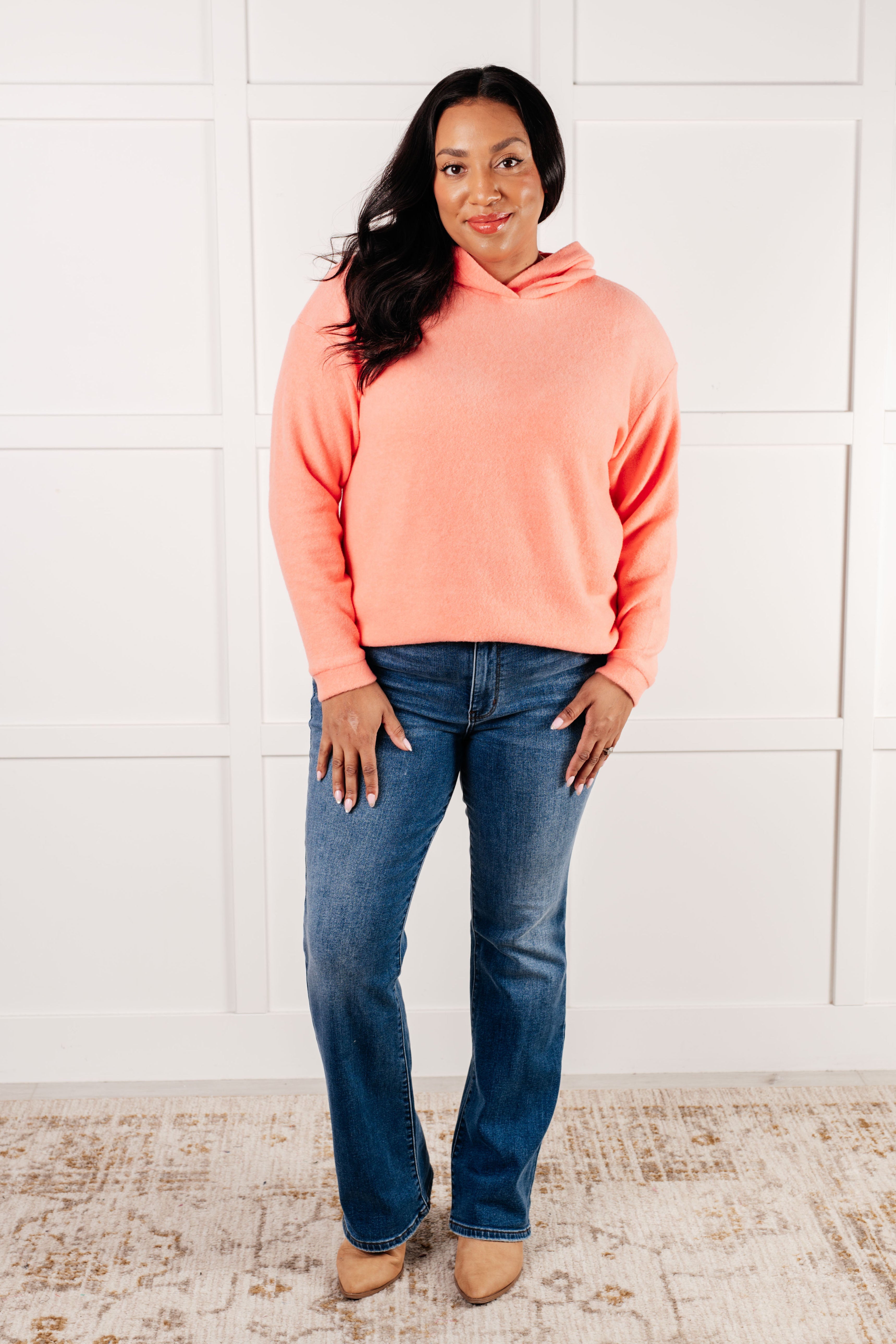 Best Coral Hooded Pullover for Women - Soft & Comfortable Fleece Sweatshirt | Perfect for Casual Wear, Gym, and Outdoor Activities