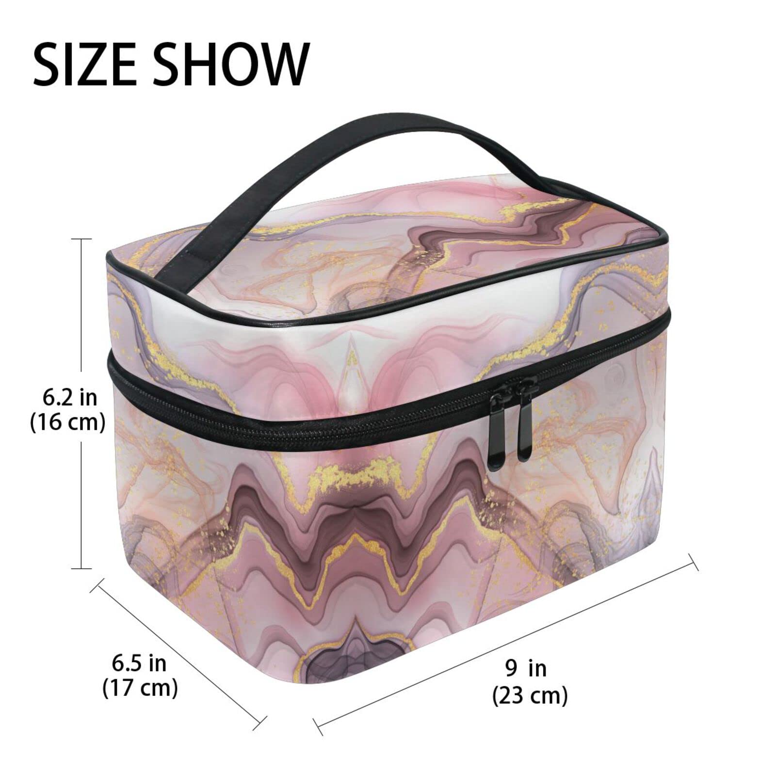 Exquisite Marble Ink Cosmetic Bag Organizer - Waterproof Zippered Makeup Pouch & Toiletry Case for Women & Girls | Perfect for Travel, Gym, and Daily Essentials Storage