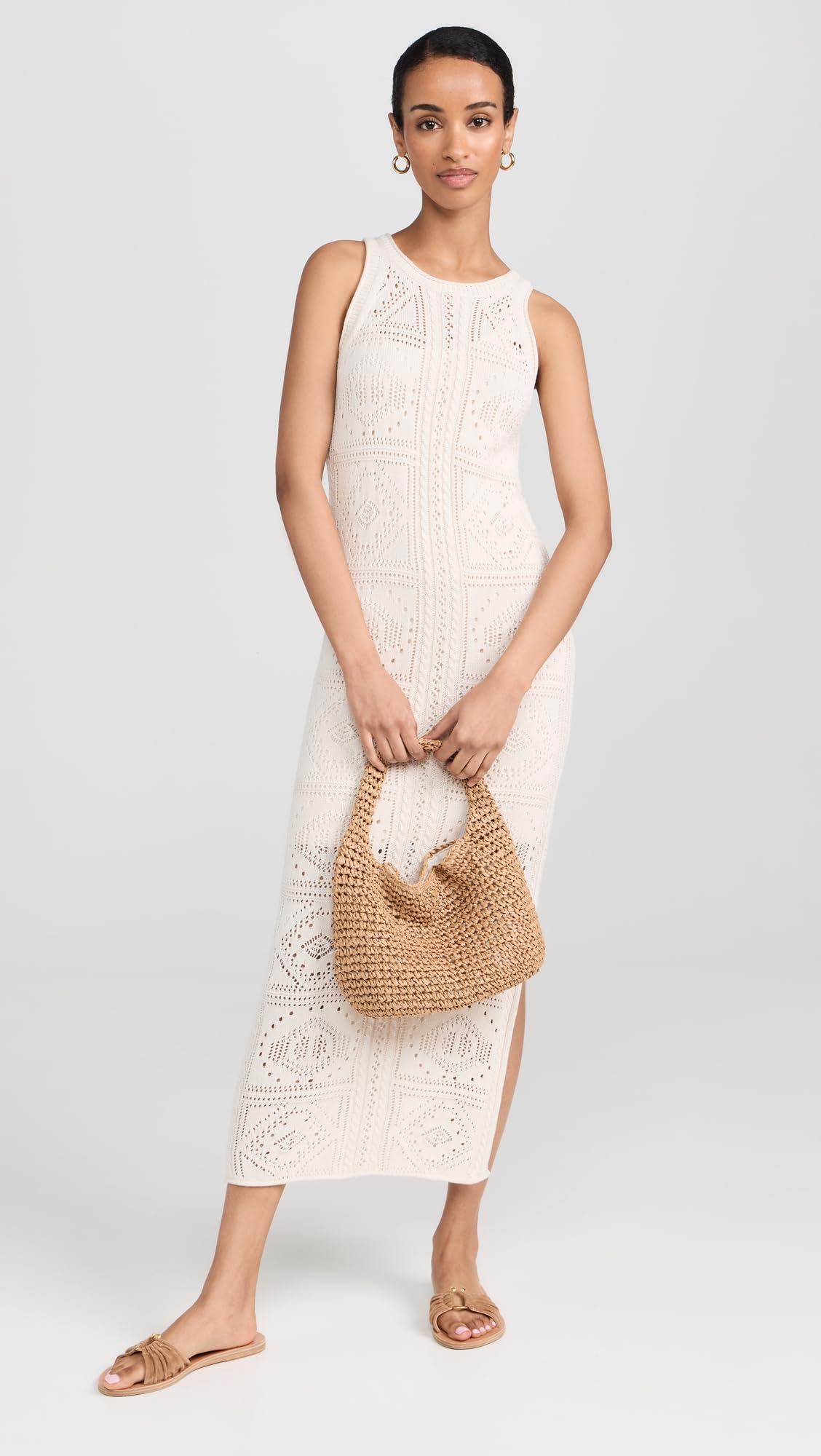 Stylish Women's Kimi Crochet Tank Dress - Summer Boho Beach Cover Up & Casual Outfit for Vacations, Parties, and Date Nights