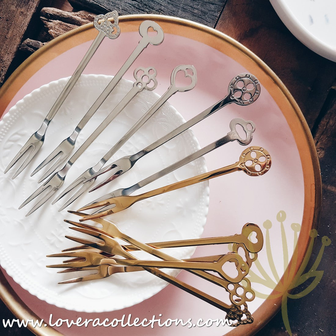 Elsa Stainless Steel SS304 Dessert Forks & Fruit Forks Set - 18/10 Premium Cutlery Collection for Parties, Weddings, Picnics & Home Dining - Dishwasher Safe Silverware (50% Off Limited Time)