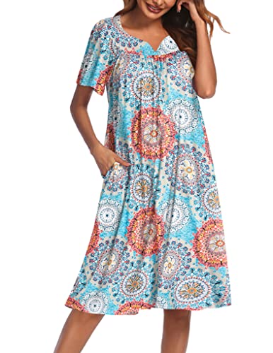 Round Blue Floral