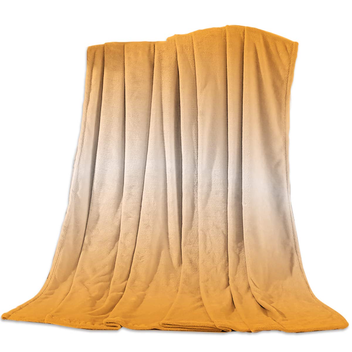 Savannan Fleece Blanket - Super Soft Microfiber Fuzzy Throw Blanket for Bed, Couch & Sofa - Decorative Flannel Blanket for Adults & Kids - Ombre Orange (50x60 Inches) - Perfect for Cozy Nights, Movie Time & Home Decor