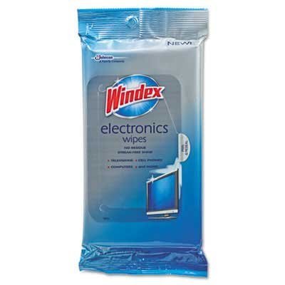 Windex Electronics Cleaner - 25 Wipes per Pack, 12 Packs per Carton | Safe for Screens, Keyboards & Devices | Office & Home Use