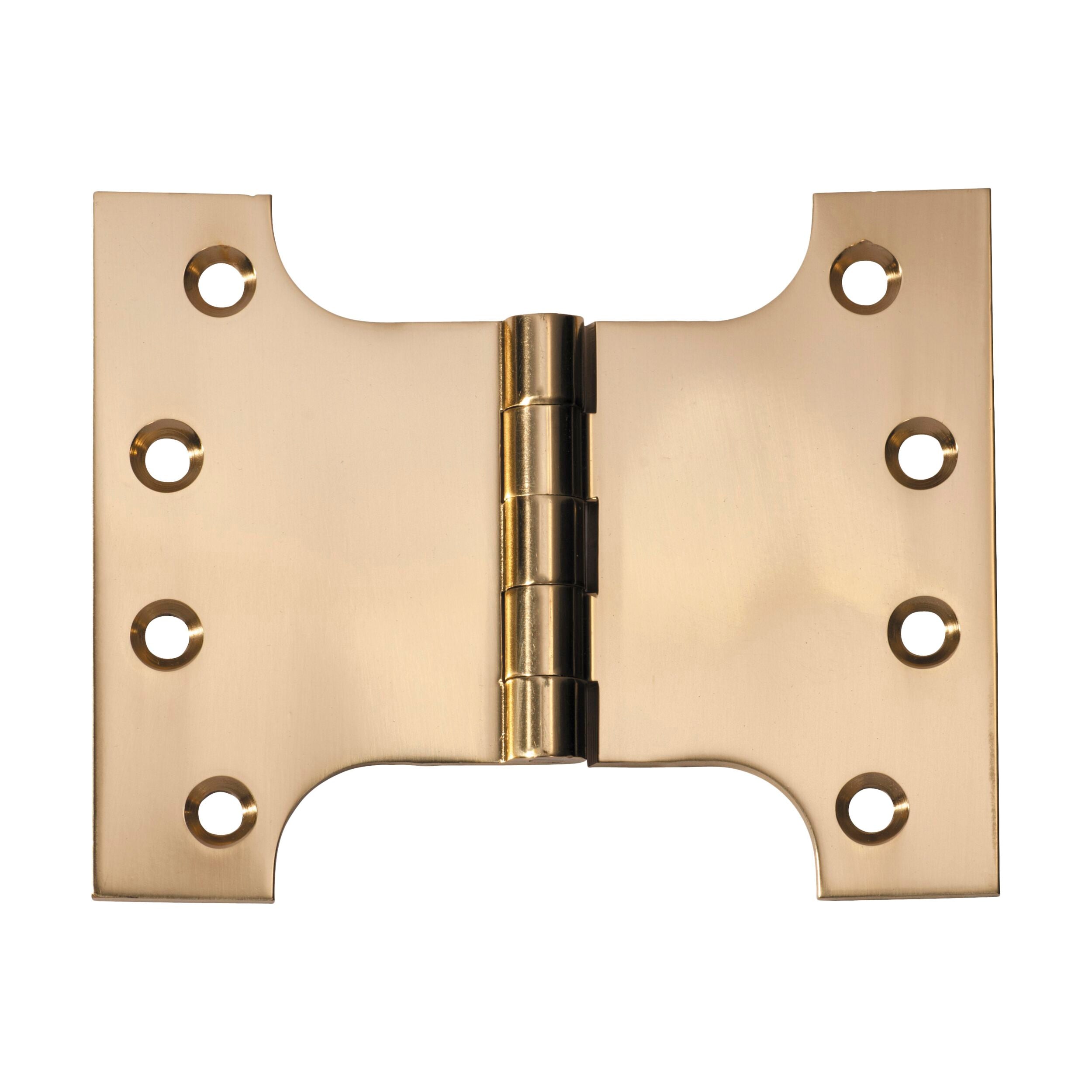 2481 Hinge Parliament Polished Brass H100xW125mm - Premium Cabinet Hardware for Kitchen, Bathroom & Furniture - Heavy Duty Door Hinges for Smooth Operation