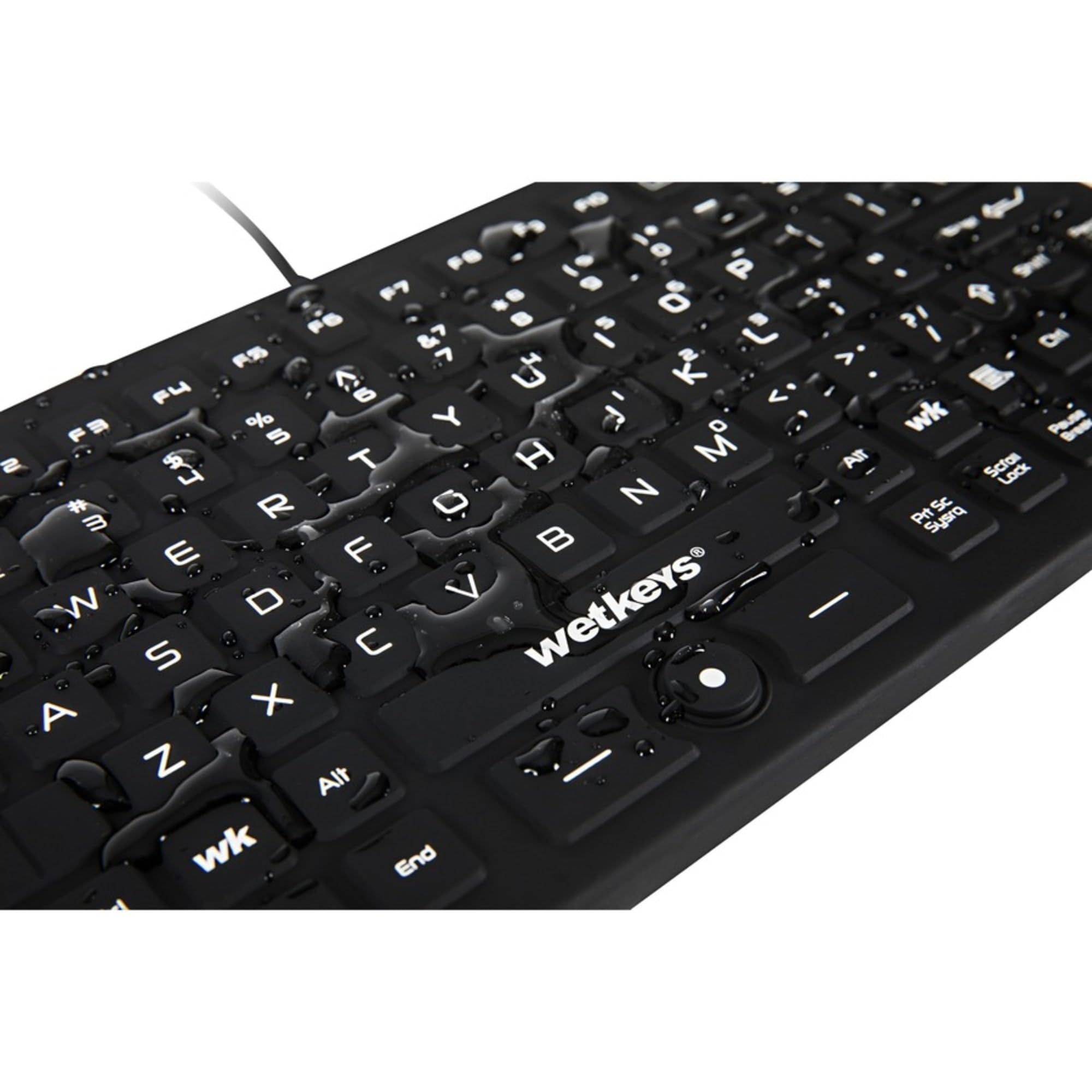 WetKeys Professional-Grade Waterproof Silicone Keyboard with Backlight & Touchpad | USB Wired Computer Keyboard for Office, Hospital, Industrial & Outdoor Use (Black, Mid-Size)