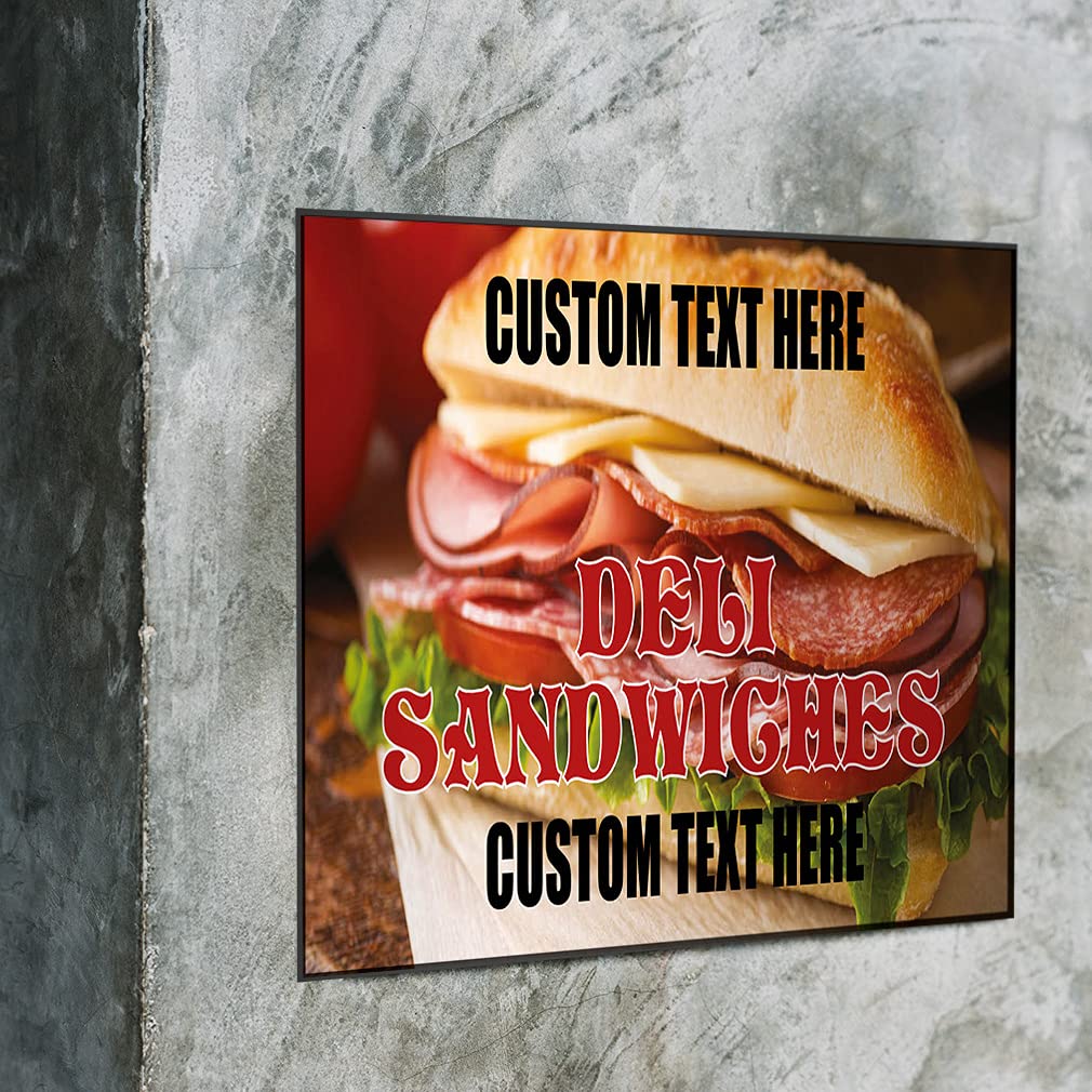 Custom Vinyl Decal Stickers for Deli Sandwiches - Multiple Sizes (20x14 Inches) - Industrial-Grade Safety Signs & Advertising Labels - Personalized Text Options - Perfect for Restaurant Menus, Food Trucks & Commercial Kitchens
