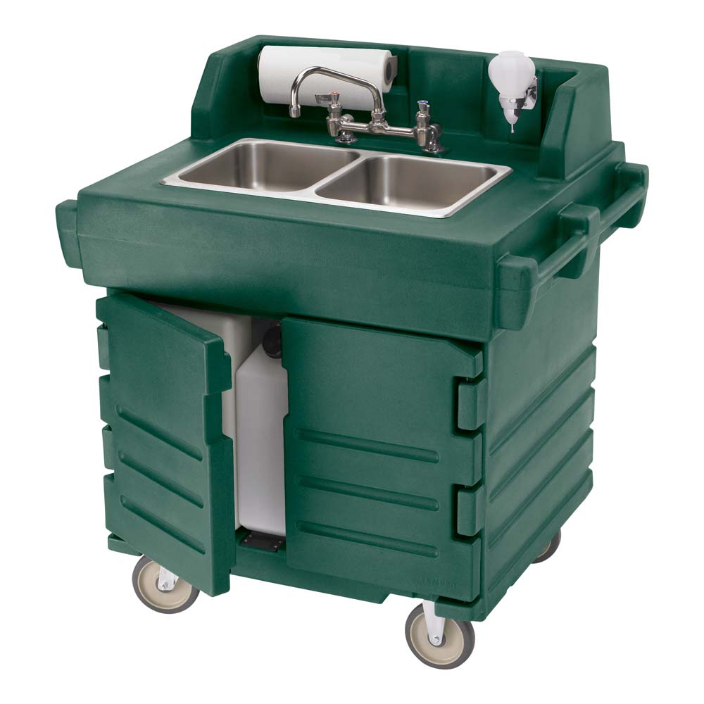 Cambro KSC402519 Camkiosk Hand Sink Cart - Portable Mobile Handwashing Station for Food Service, Green | Ideal for Restaurants, Food Trucks & Outdoor Events