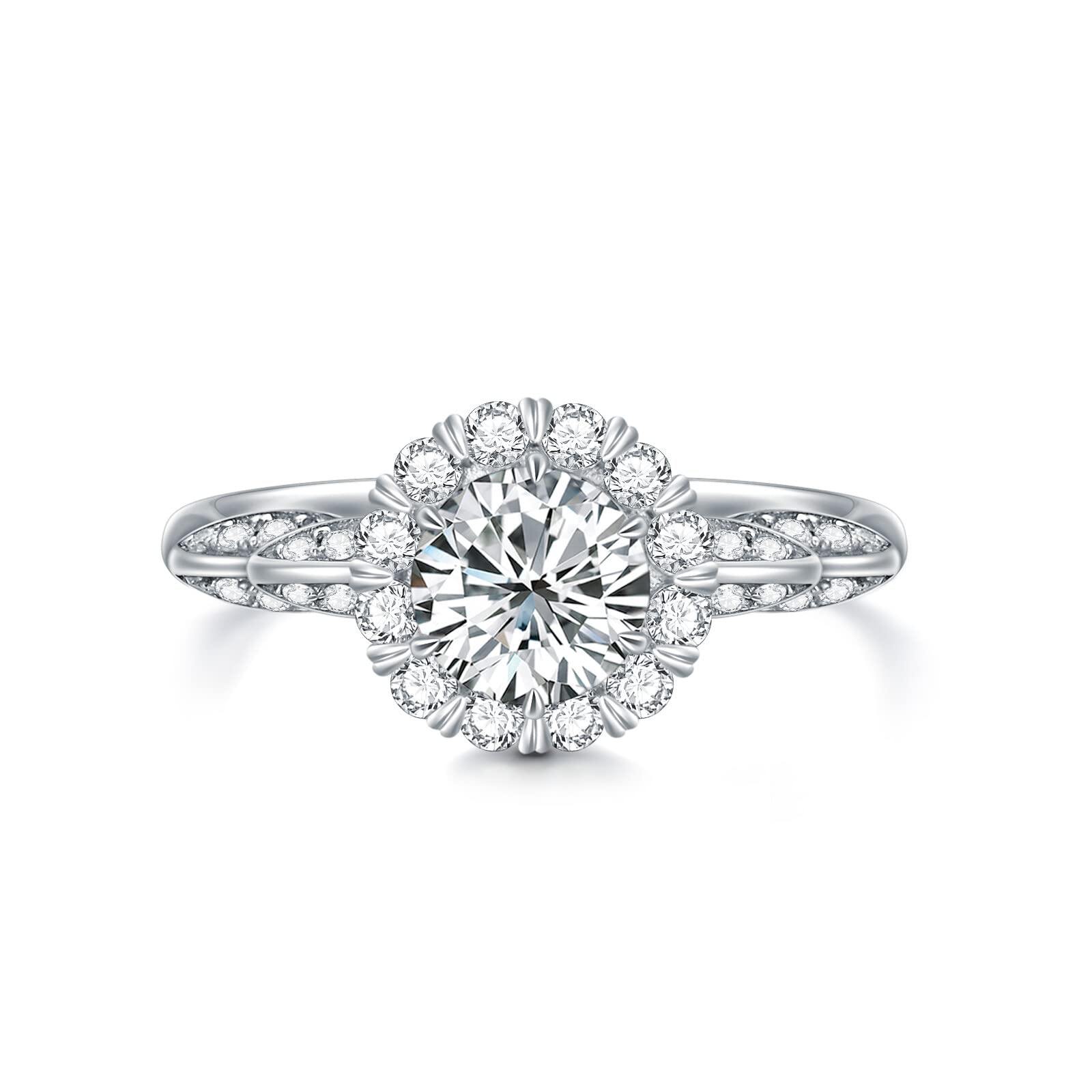 1.25 Carat (CTW) Moissanite Engagement Rings for Women - 10K 14K 18K Gold & Platinum Plated Silver - Sparkling Wedding & Anniversary Jewelry Gift