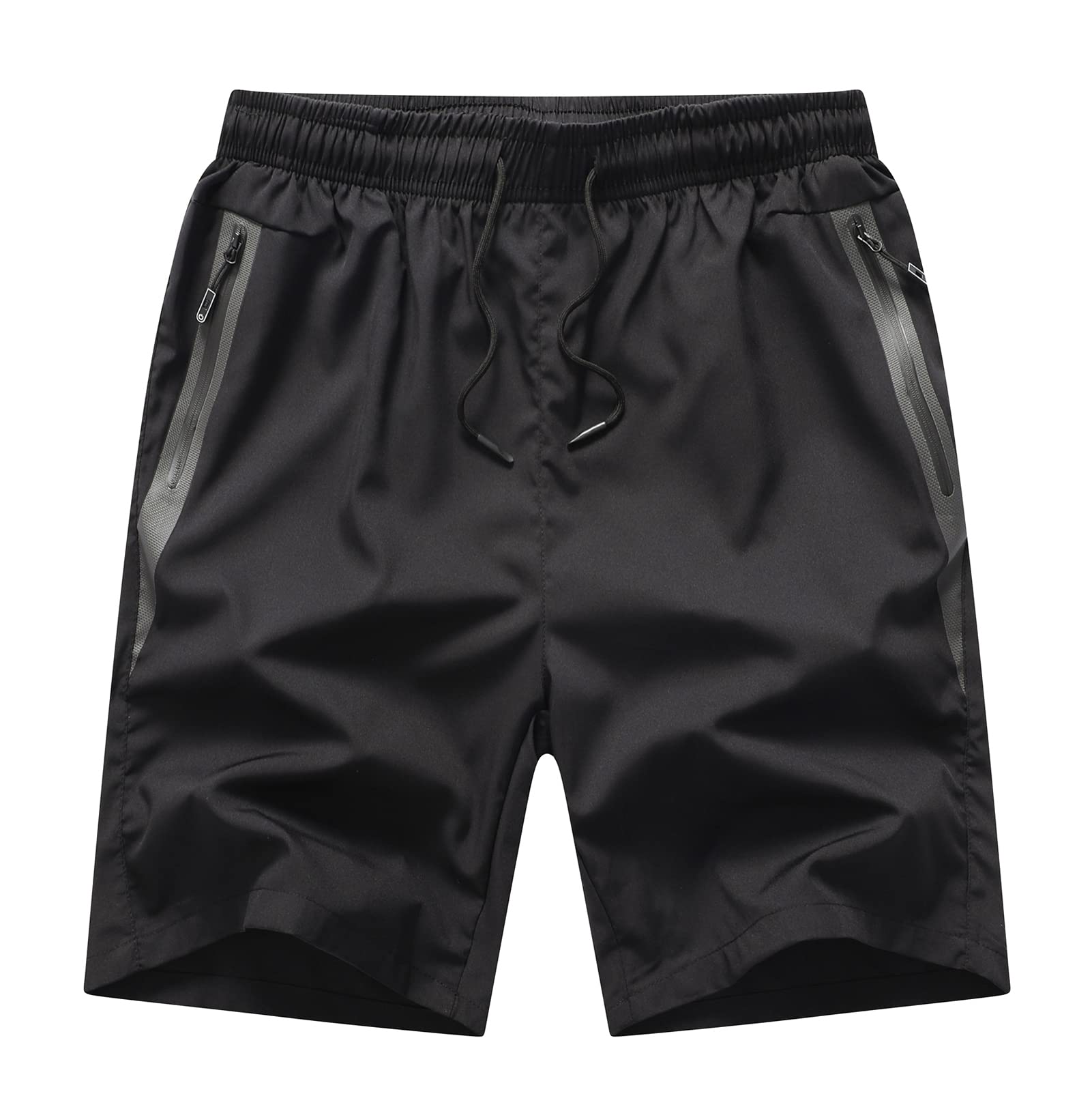 Men's Quick Dry Workout Shorts with Zipper Pockets - Lightweight Athletic Performance Gym Shorts for Running, Training & Outdoor Activities