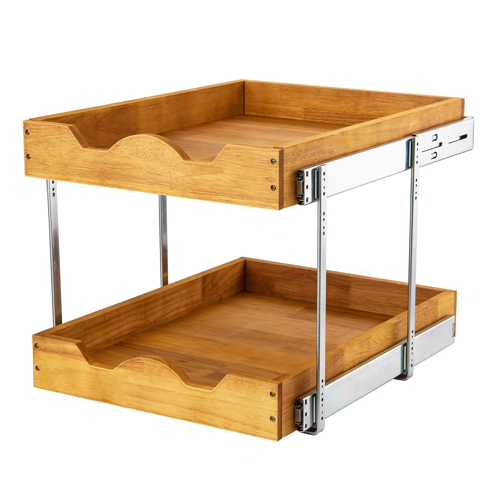 2-Tier Wooden Pull-Out Cabinet Organizer - 11