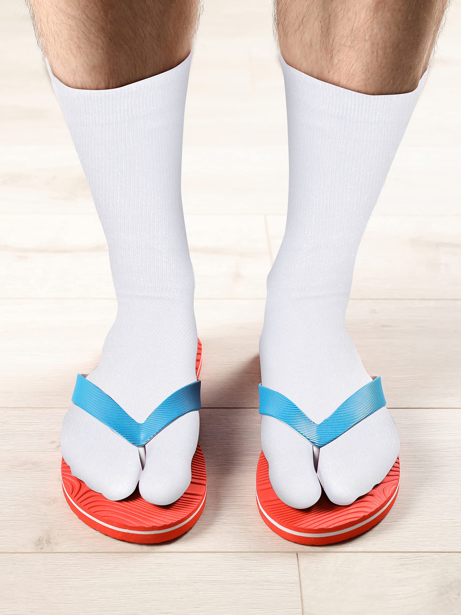 Geyoga 6 Pairs Flip Flop Socks - Split Toe Tabi Socks for Men & Women - Soft Elastic Cotton Socks for Yoga, Pilates, Home & Outdoor Activities