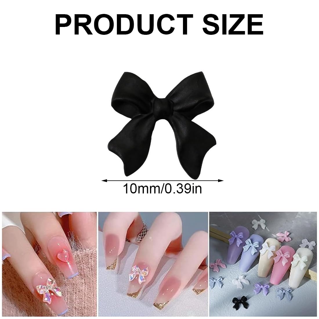 100pcs 3D Nail Art Decorations Set - DIY Nail Charms, Rhinestones, Bows for Manicure & Phone Case Decoration - Perfect for Nail Salons, Home DIY & Gift Giving