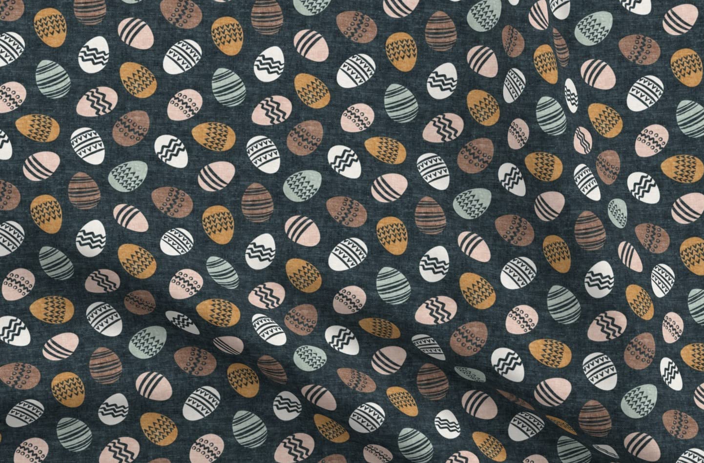 Easter Eggs Natural Blue Cute Pastel Egg Printed Velvet Fabric - Spoonflower Upholstery & Apparel Material - Fat Quarter for DIY Home Decor, Easter Crafts, and Sewing Projects