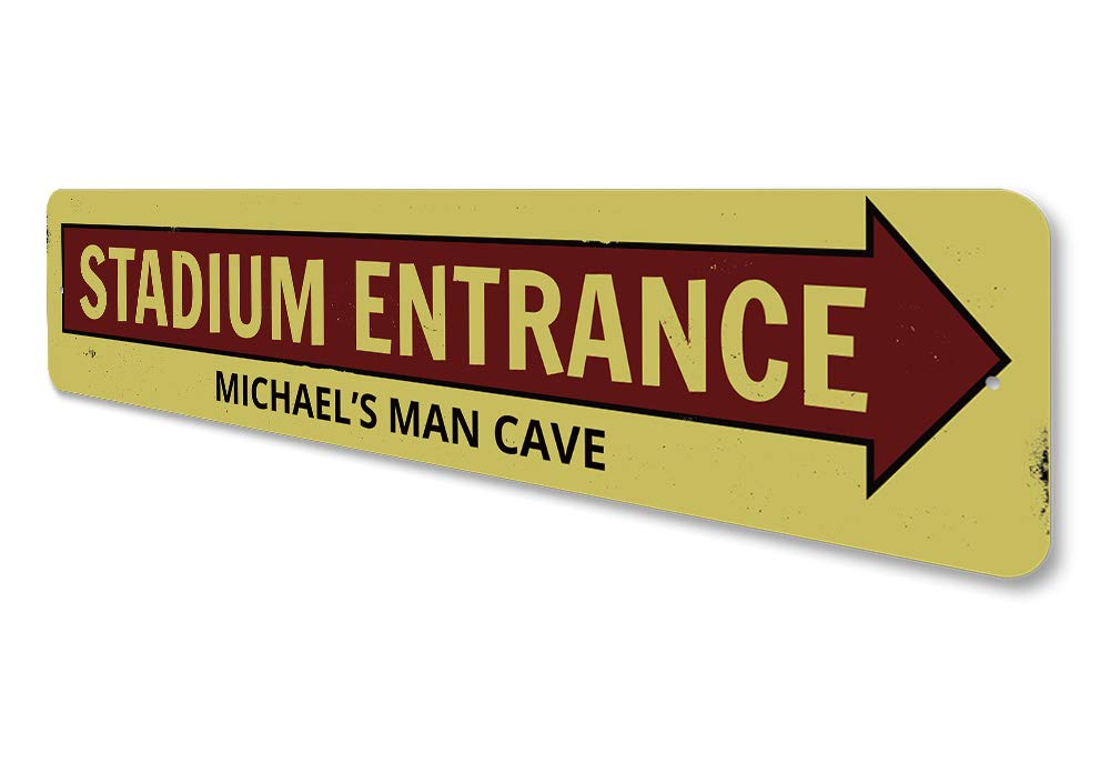 Custom Stadium Entrance Arrow Sign - Personalized Man Cave Name Sign - 6