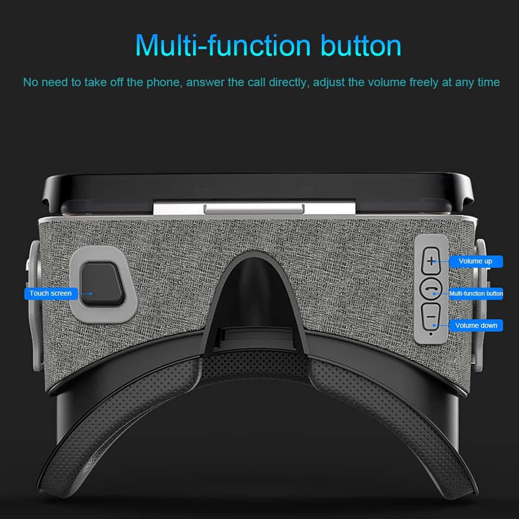 3D VR Headset with Bluetooth Controller - Compatible with iPhone 13 Pro Max/13 Pro/13/12/11, Samsung Galaxy S21, Huawei & Xiaomi Series - Immersive Gaming & Virtual Reality Experience for Movies, Travel & Education (Color: F, Size: iOS)