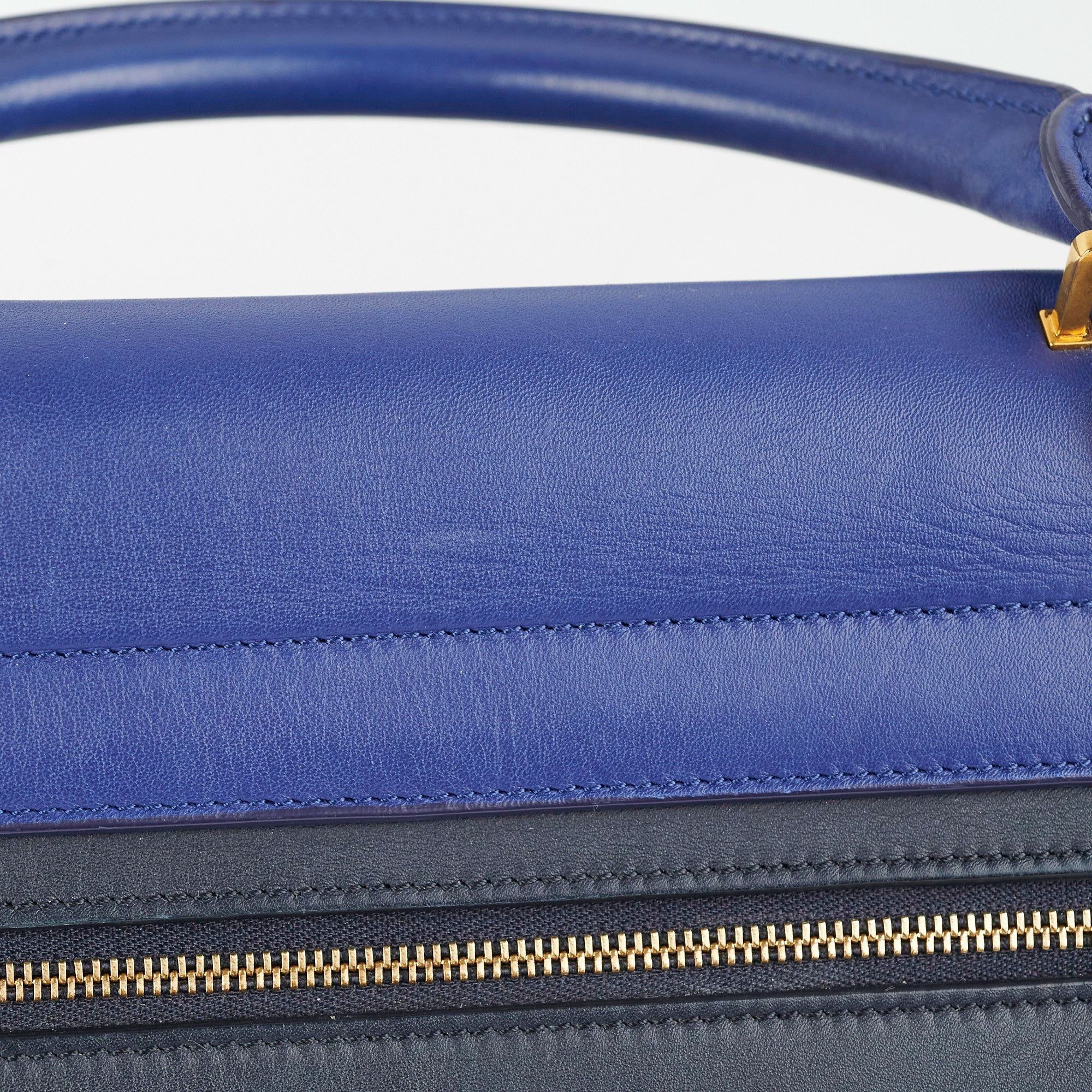 Celine Small Trapeze Handbag in Blue & Black - Luxury Crossbody Bag for Women | Perfect for Work, Travel & Evening Events