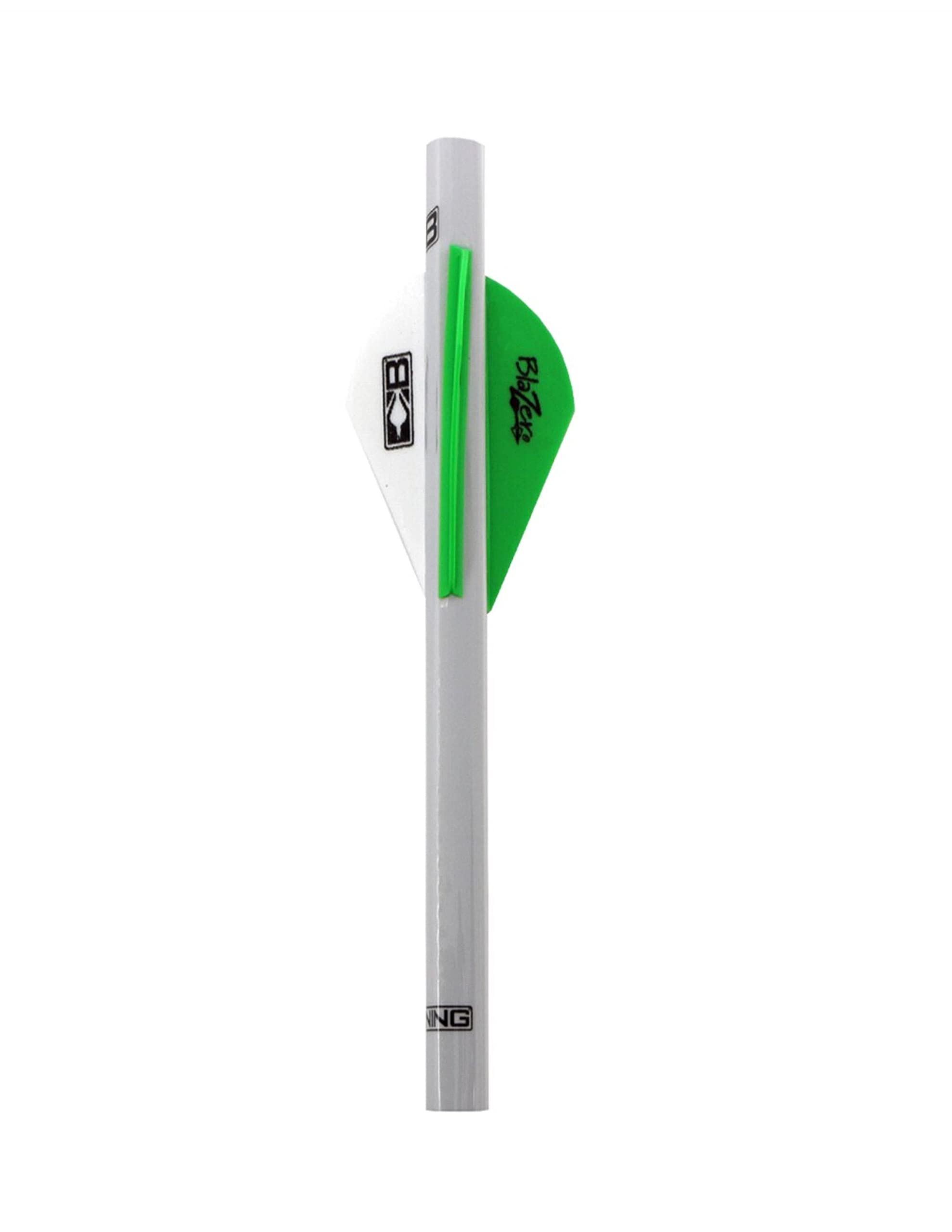 Bohning Blazer Quickfletch 6-Pack - Neon Green & White Archery Vanes for Hunting & Target Practice
