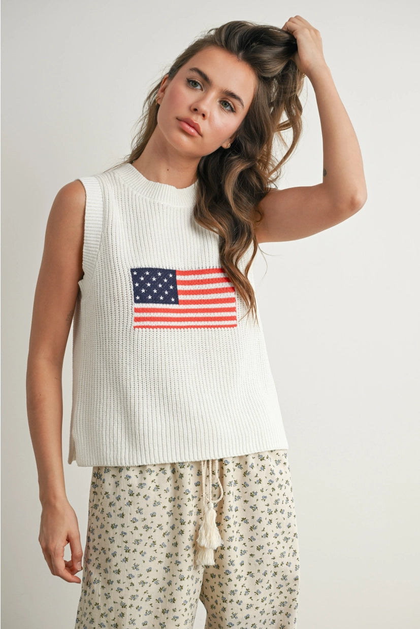 Liberty Sleeveless Sweater for Women - Lightweight Summer Knit Top (Multiple Colors) - Perfect for Casual Outings, Beach Cover-ups & Layering