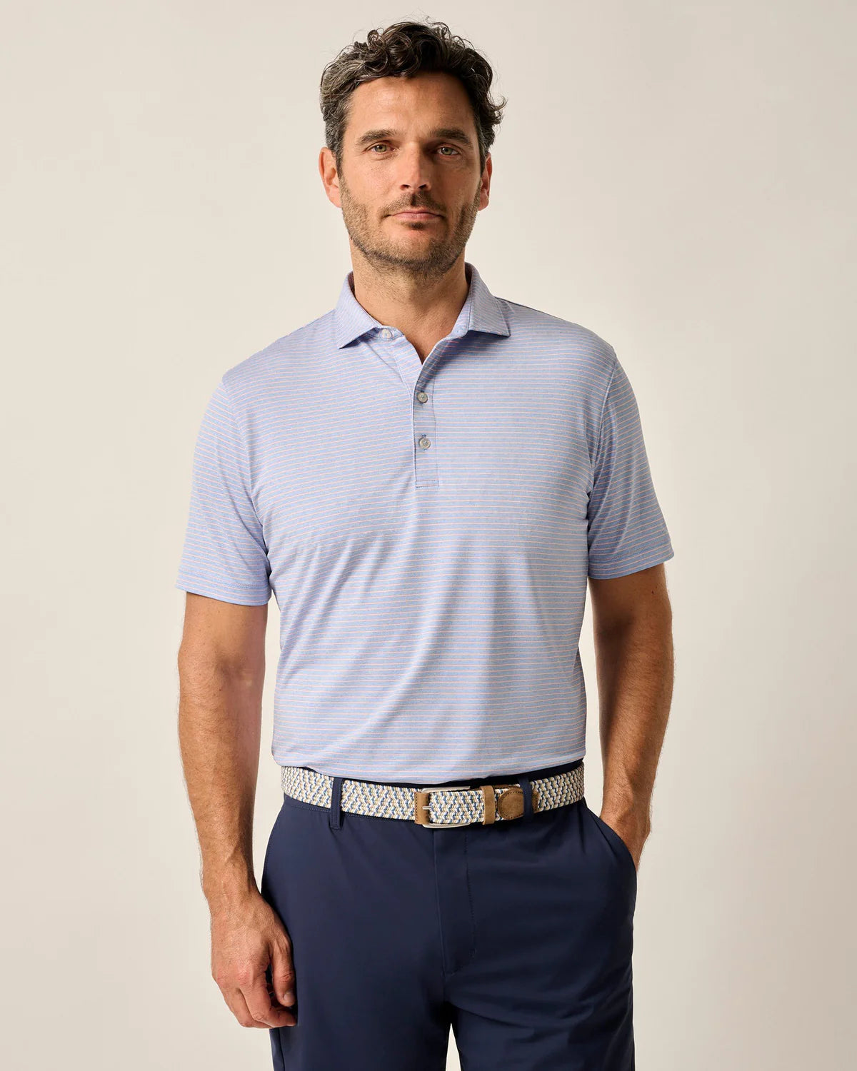 Johnnie-O Men's Short Sleeve Printed Polo Shirt - Casual & Comfortable for Golf, Work & Outdoor Activities
