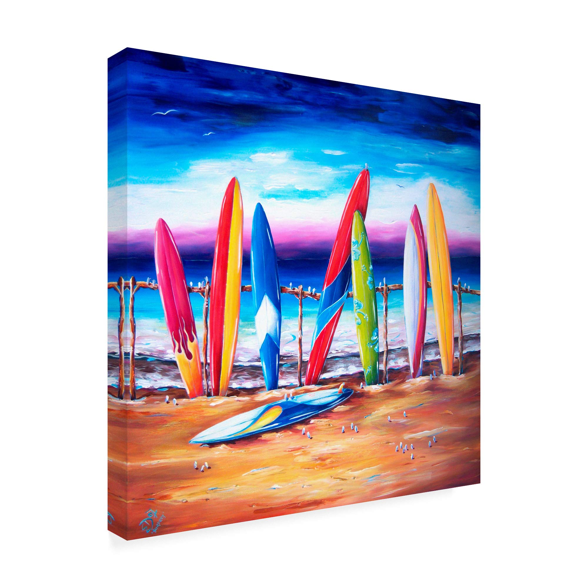 Deborah Broughton Surf Surfect 2 Wall Art Print - 18x18 Inches Coastal Beach Decor for Living Room, Bedroom & Office | Trademark Fine Art
