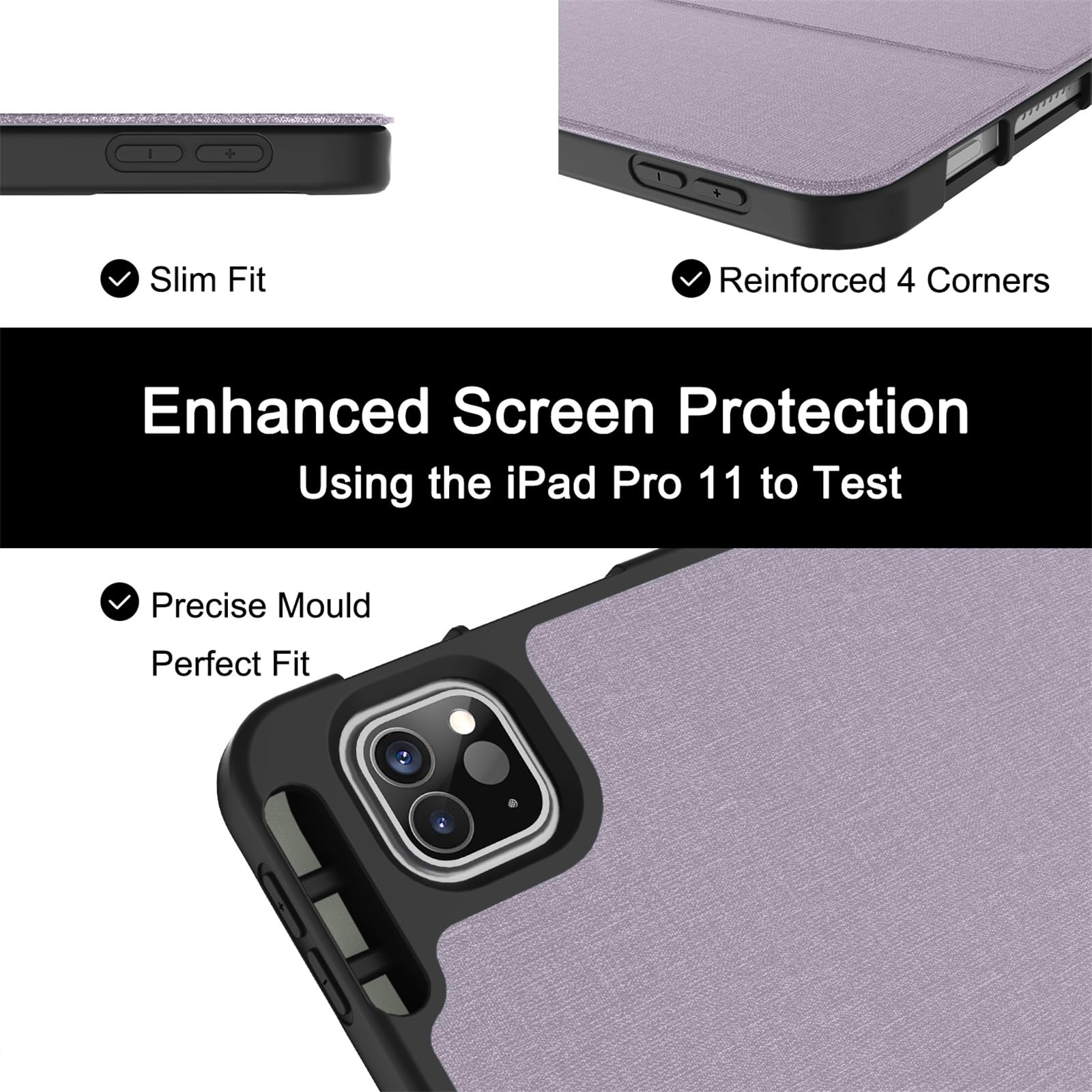 Soke Premium Protective Case for iPad Pro 11 inch (2020/2021/2022 M2 Model) - Shockproof TPU Cover with Apple Pencil Holder & Charging, Auto Wake/Sleep Function - Full Body Protection in Elegant Violet | Perfect for Work, Travel & Creative Digital Art