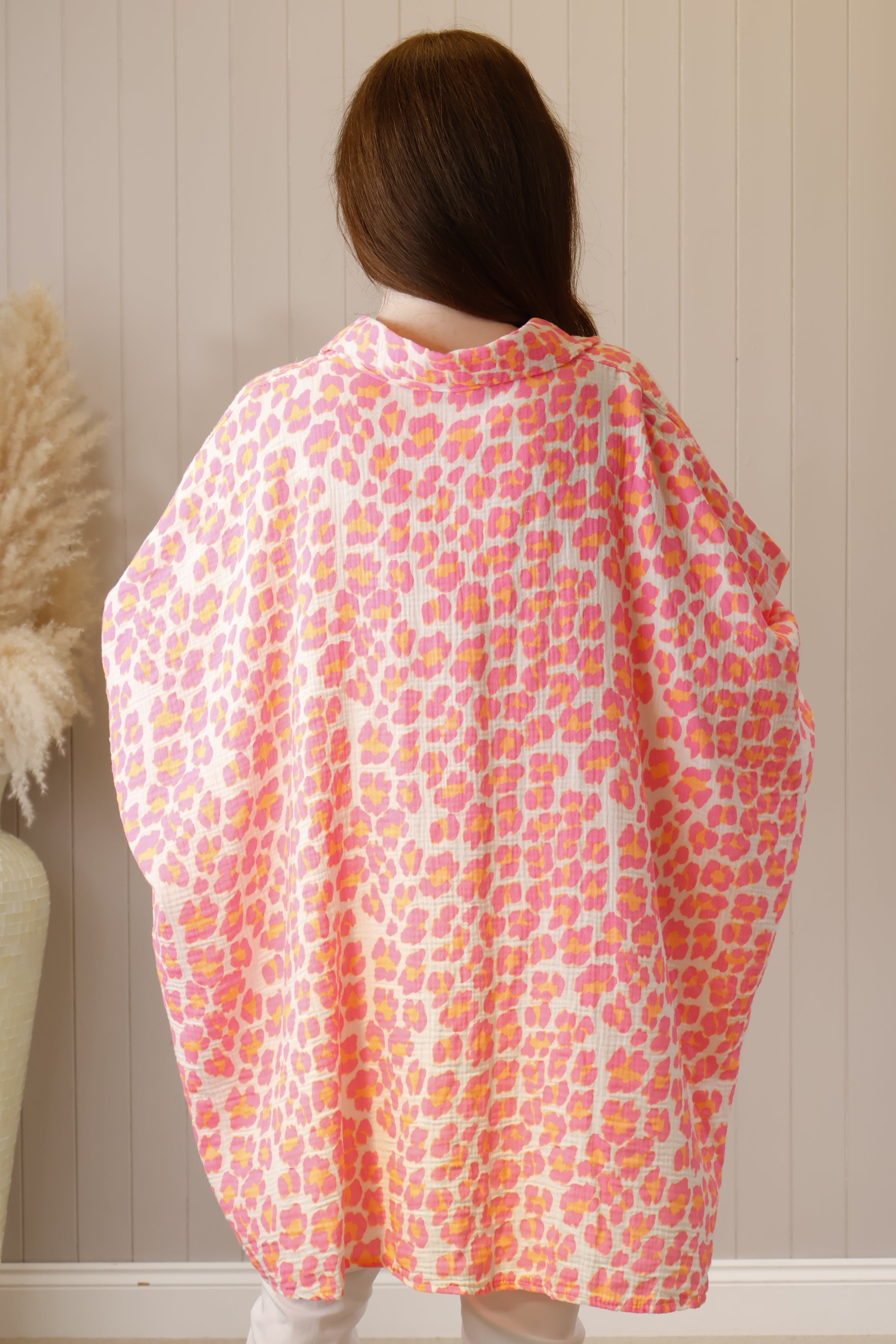 Neon Pink Leopard Print Oversized Shirt for Women - Trendy Streetwear & Casual Outfit for Parties, Concerts, and Nightlife