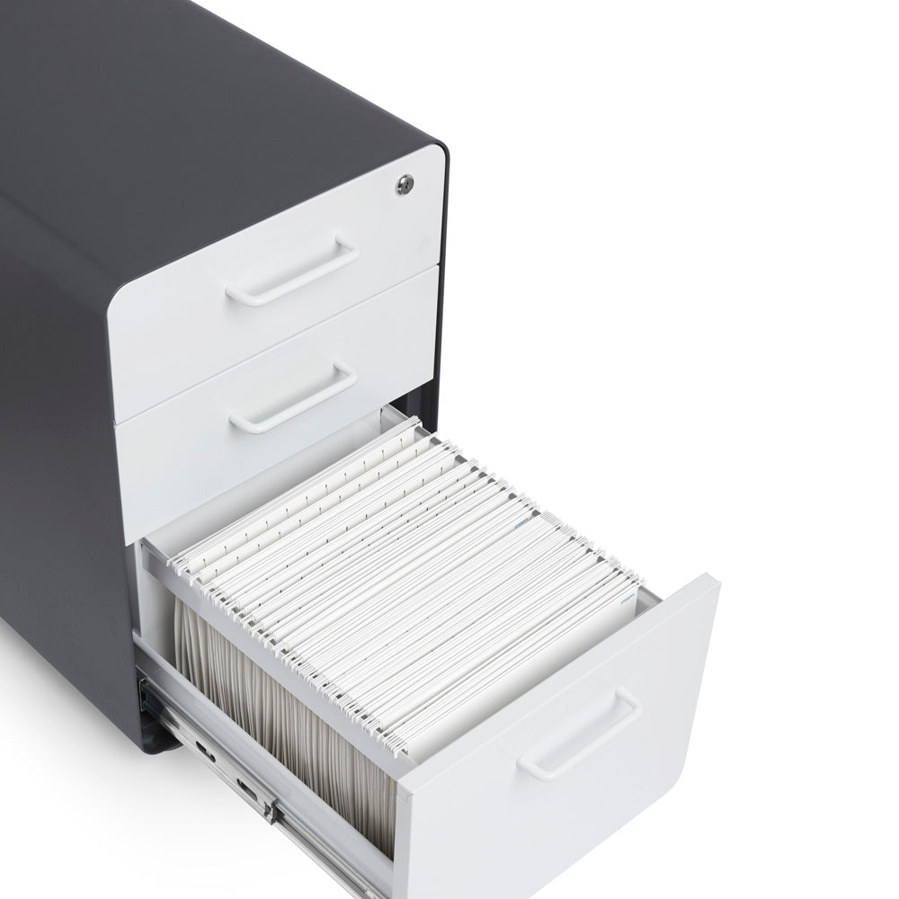 Stow 3-Drawer File Cabinet - Compact Storage Solution for Home Office, Classroom & Small Spaces - Organize Documents, Folders & Office Supplies Efficiently