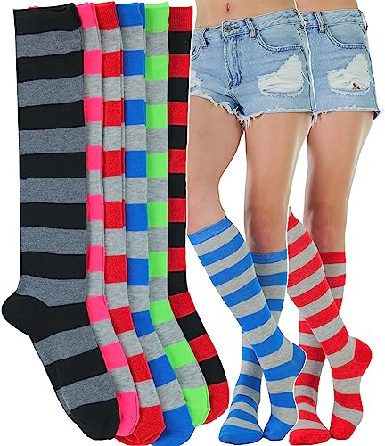 6 Pack: Assorted W/ Grey Stripes