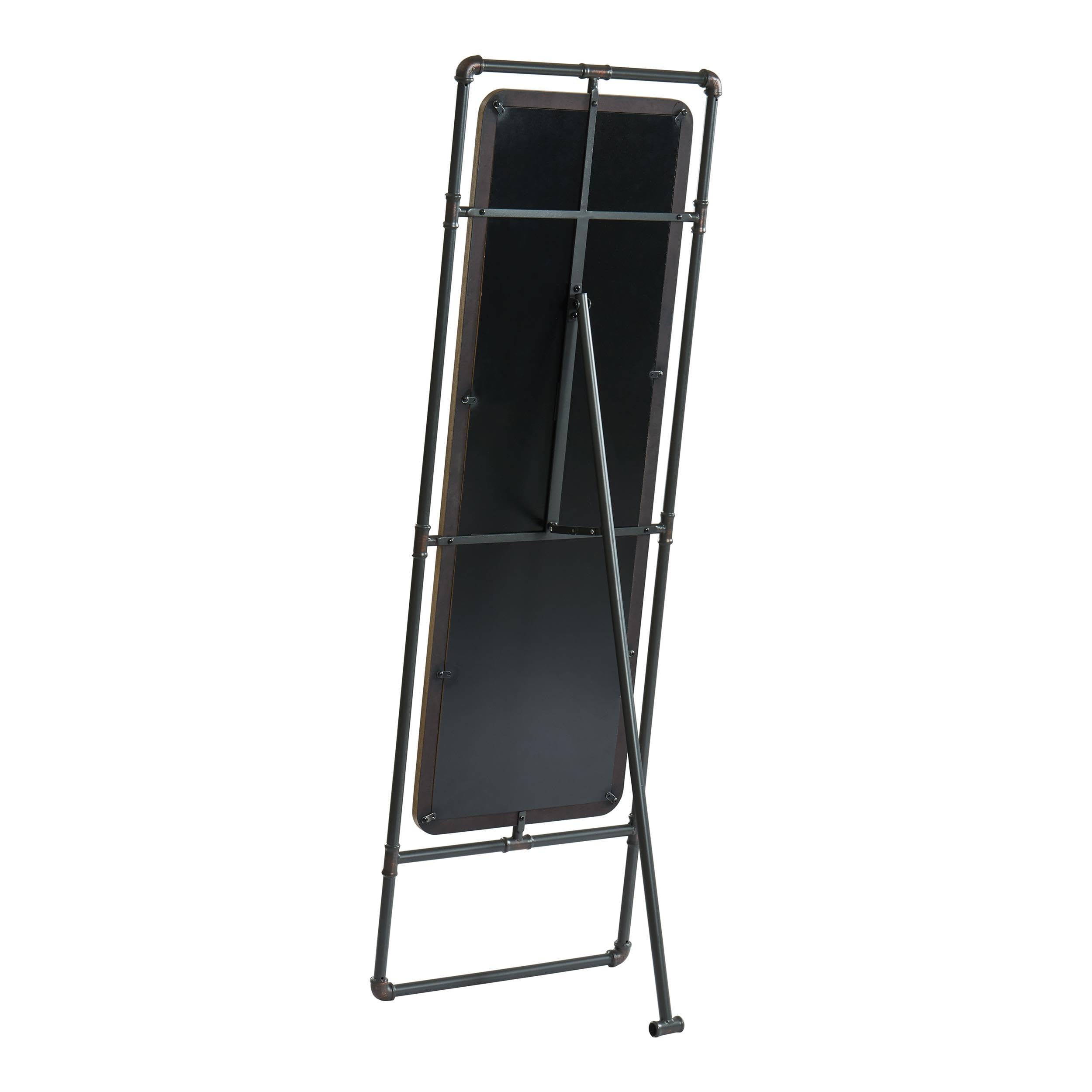 Furniture of America Regalo 51-Inch Full Length Metal Standing Mirror in Sand Black - Perfect for Bedroom, Living Room & Dressing Area