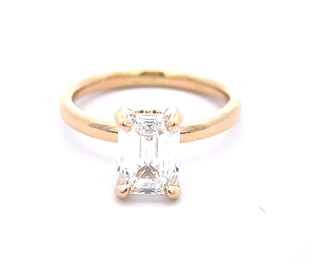 2.15 Carat Emerald Cut Lab-Created Diamond Engagement Ring for Women - Elegant Wedding, Proposal & Anniversary Jewelry Gift