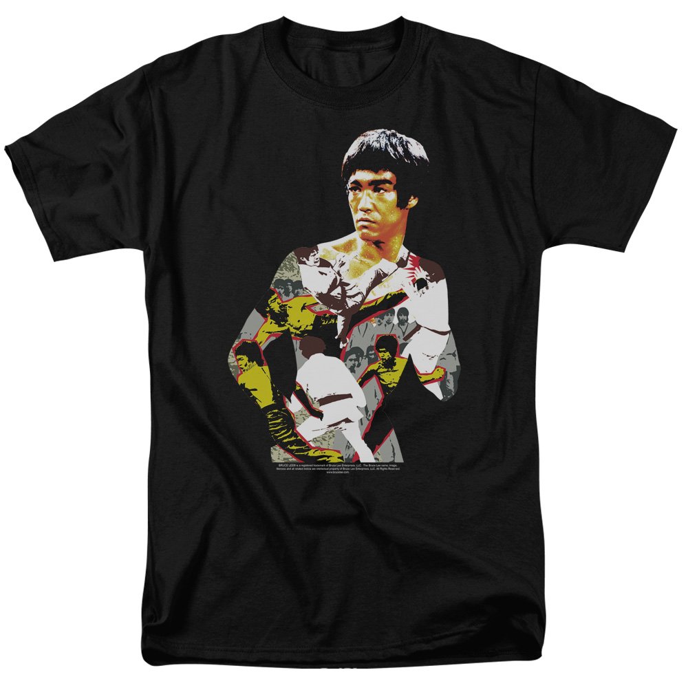 Bruce Lee T-Shirt - Black Martial Arts Tee with Body Collage Design | Men's Kung Fu Inspired Casual Wear for Fans & Fitness Enthusiasts