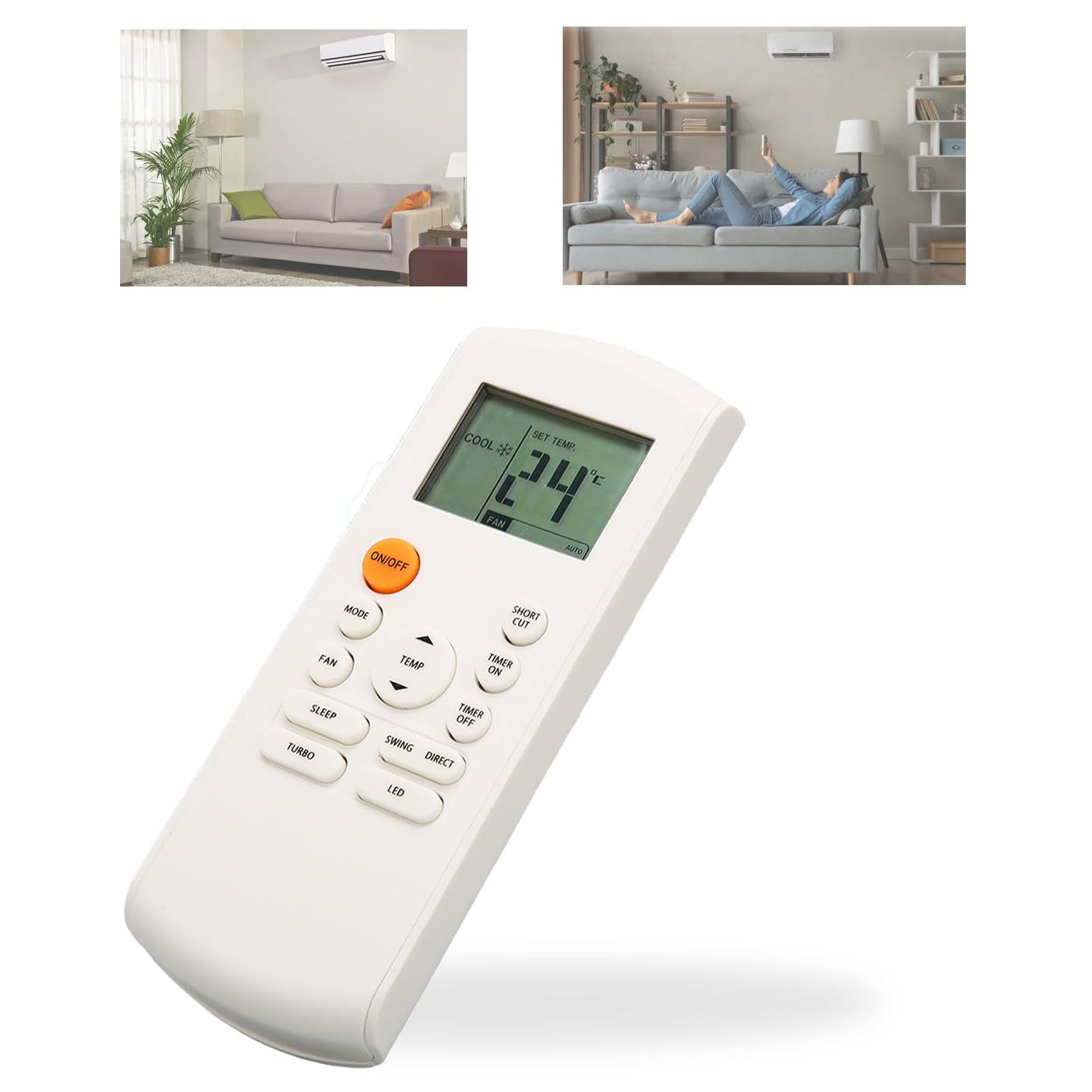 Universal Air Conditioner Remote Control Replacement for R57 & RG57 Series - Compatible with Multiple AC Brands - Perfect for Home, Office, and Hotel Use