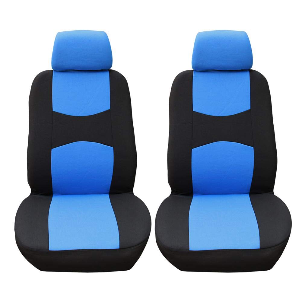 4Pcs Universal Car Seat Covers - All-Season Front Seat Protectors in Blue & Black | Waterproof & Non-Slip Interior Decor for Sedan, SUV, Truck | Perfect for Daily Commute, Road Trips & Family Travel