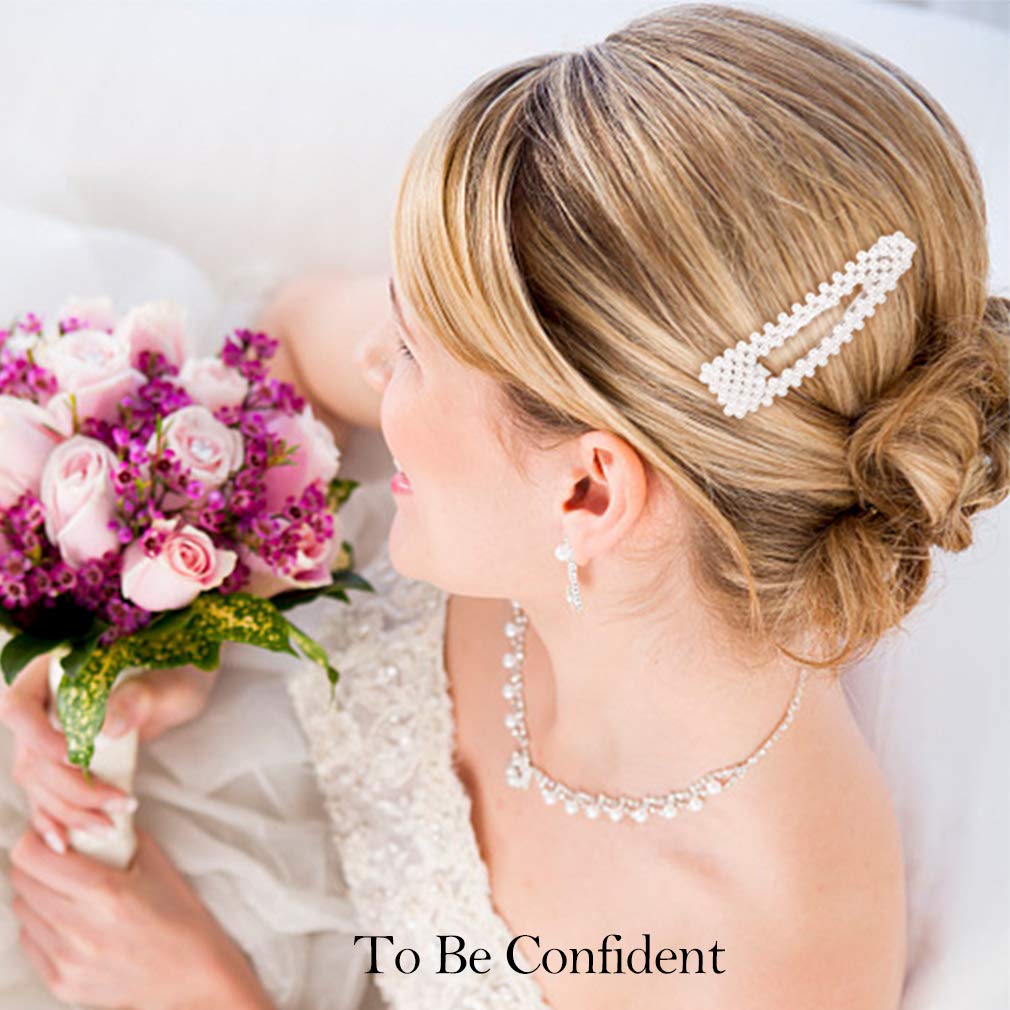 Jaciya 4-Pack Large Pearl Hair Clips for Women - Elegant Hair Barrettes, Wedding & Bridal Hair Accessories, Braiding Styling Clips - Perfect for Parties, Proms and Special Occasions