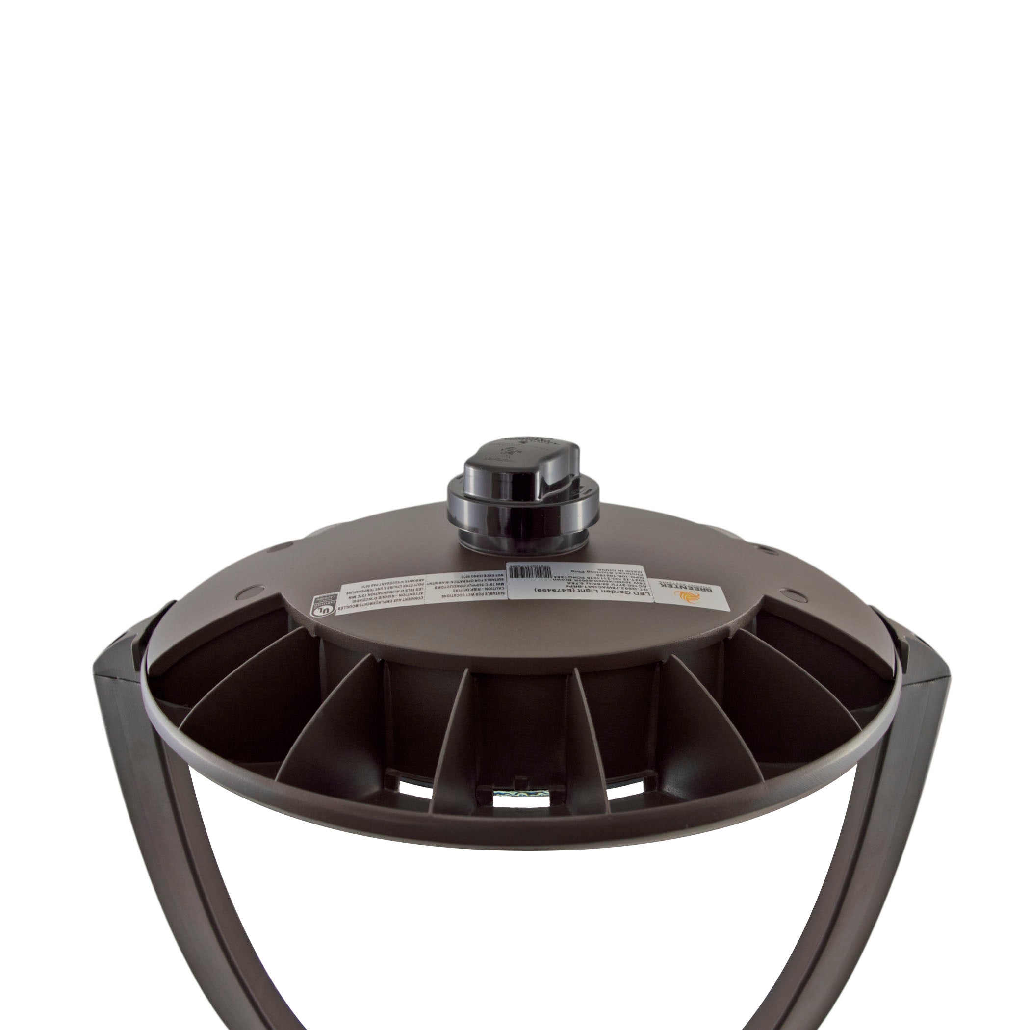 75W LED Post Top Light with Selectable Color Temperature - Brown Outdoor Light Fixture with Shorting Cap for Garden, Pathway, and Driveway Lighting