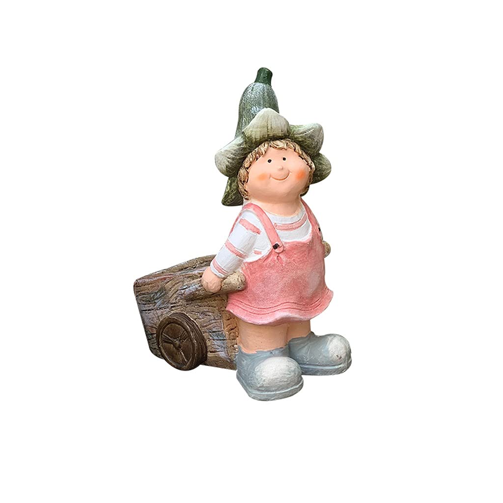 Outdoor Garden Statue - Decorative Cart Sculpture for Boys & Girls, Flower Pot Ornament, Succulent Planter - Perfect for Balcony, Lawn, Pathway & Garden Decor (Color: A) | Ideal for Home Landscaping, Patio Accents & Outdoor Party Decorations