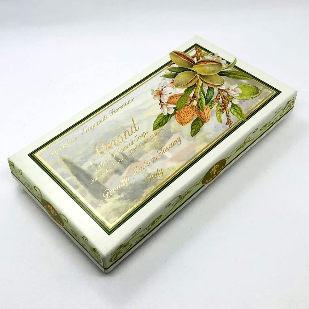 Premium Italian Almond Soap Set - 100% Natural Handmade Soap Bars for Dry & Sensitive Skin - Perfect for Spa, Bath, Gift & Home Luxury