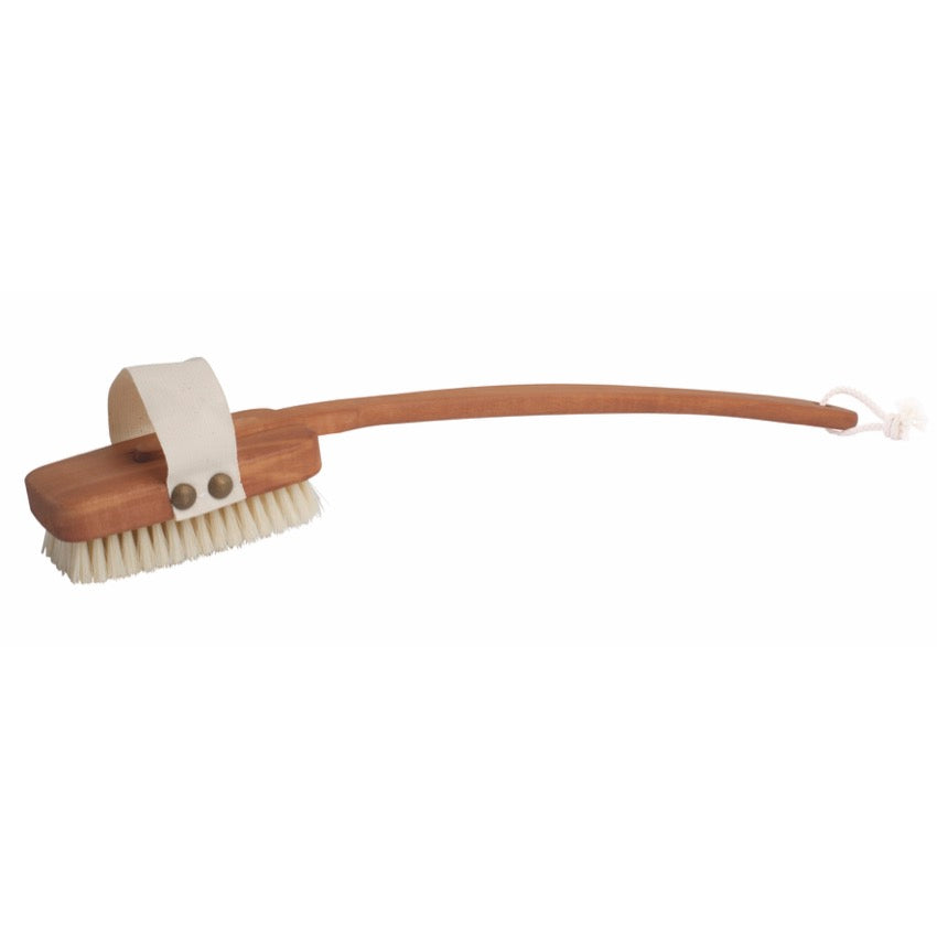 Exfoliating Bath Brush with Soft Natural Bristles & Premium Pearwood Handle - Ideal for Spa, Shower & Dry Brushing Skin Care Routine