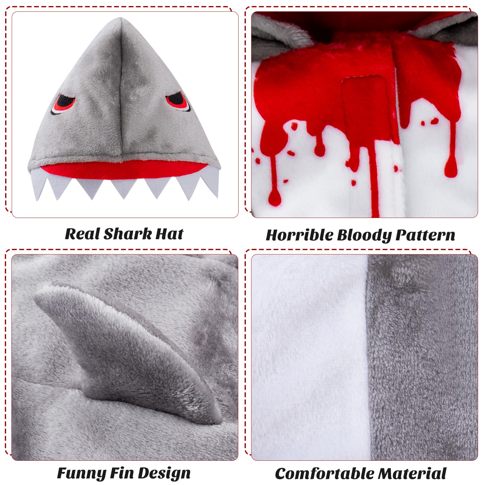 Shark Dog Costume - Warm Winter Coat & Hoodie for Small & Medium Dogs - Funny Pet Apparel for Christmas, Birthday Parties & Cosplay - Perfect for Halloween, Pet Parades & Photo Shoots
