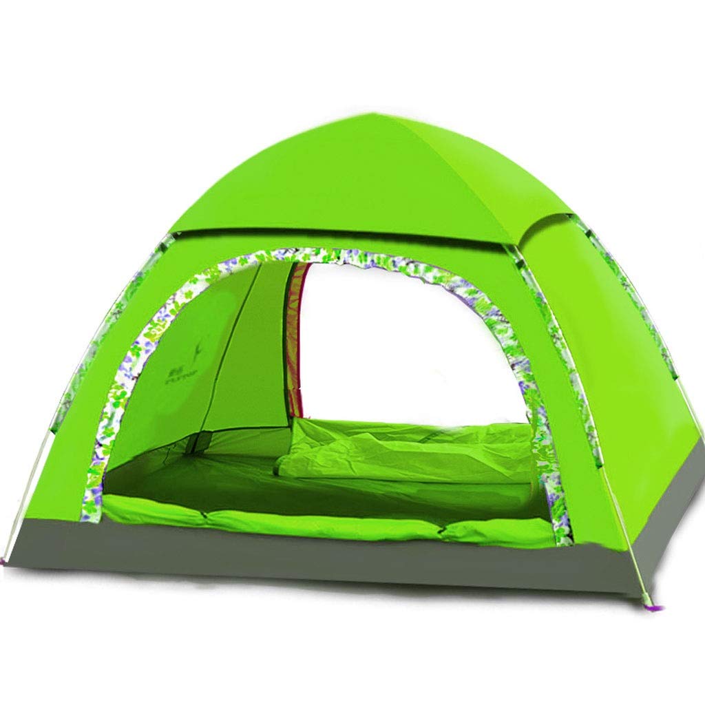 3-4 Person Quick Setup Automatic Pop Up Tent - Waterproof Single Layer Yurt with UV Protection for Camping, Beach & Outdoor Recreation - Grass Green Color - Perfect for Family Picnics, Backpacking & Festival Use