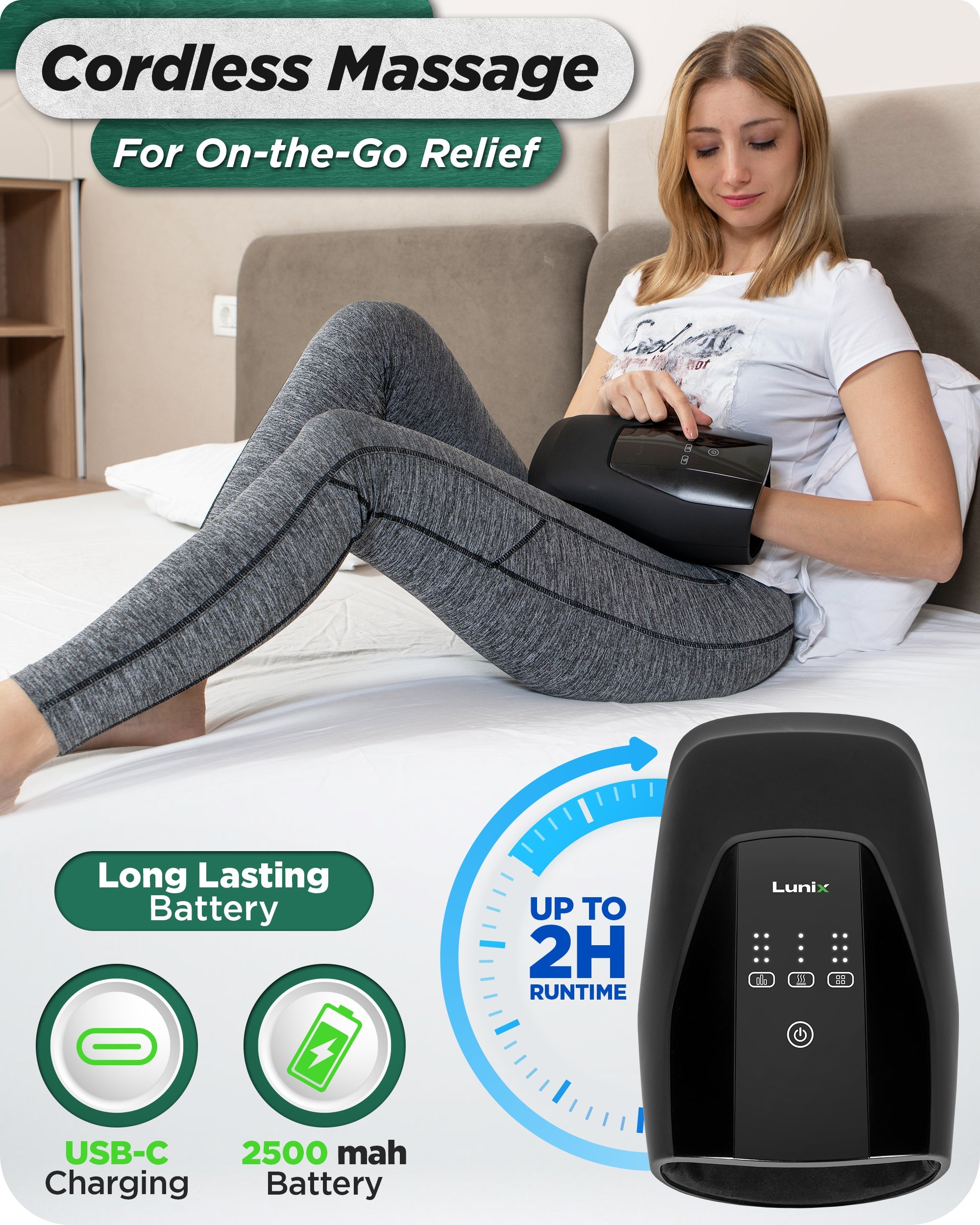 LX29 Electric Hand Massager with Touchscreen - Relieve Pain & Improve Circulation for Office Workers, Arthritis Sufferers & Gamers