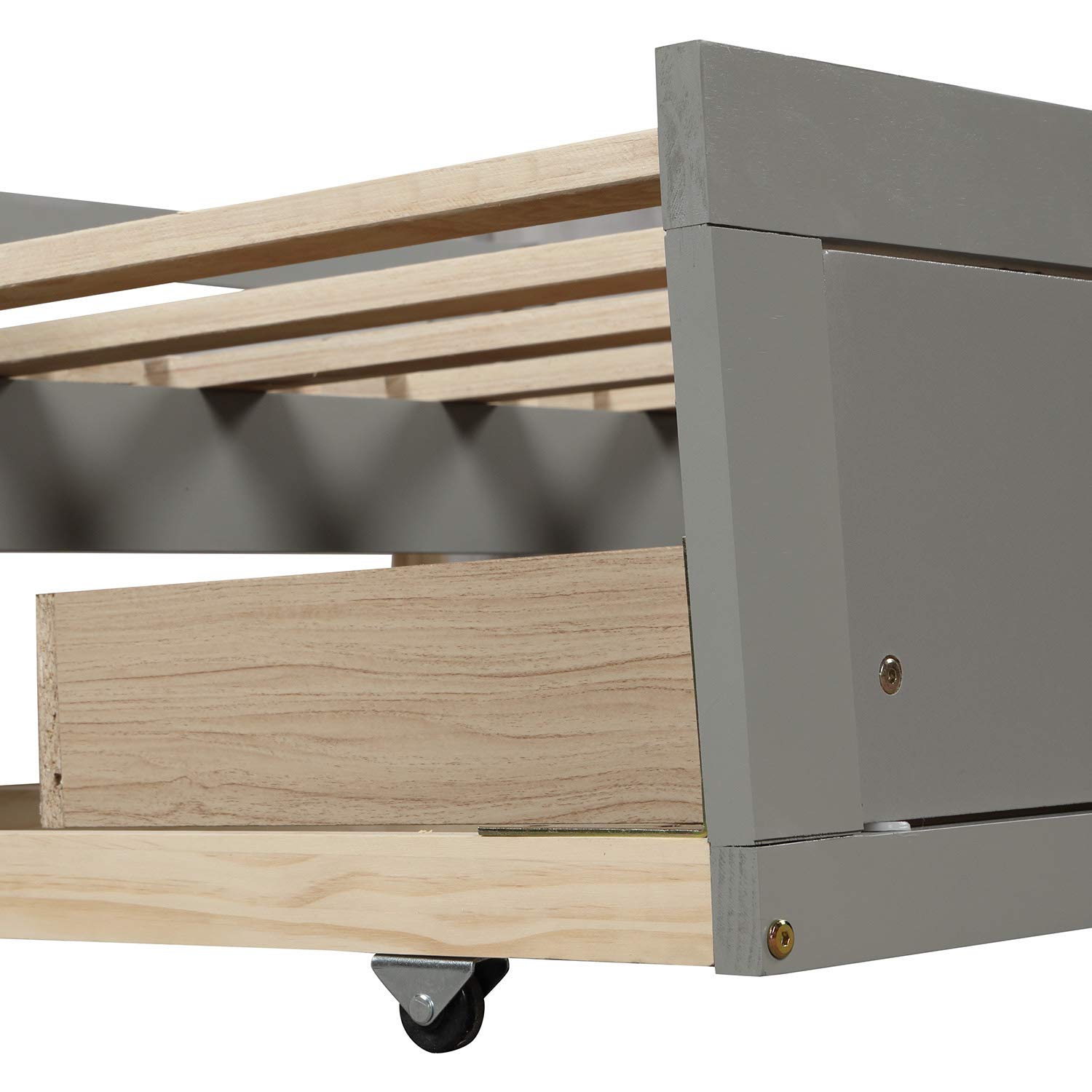 Twin to King Wooden Extendable Daybed with Trundle and 2 Storage Drawers - Convertible Sofa Bed for Bedroom, Living Room, Guest Room - No Box Spring Needed (Gray+King) - Perfect for Small Spaces, Sleepovers & Multi-Functional Furniture Needs
