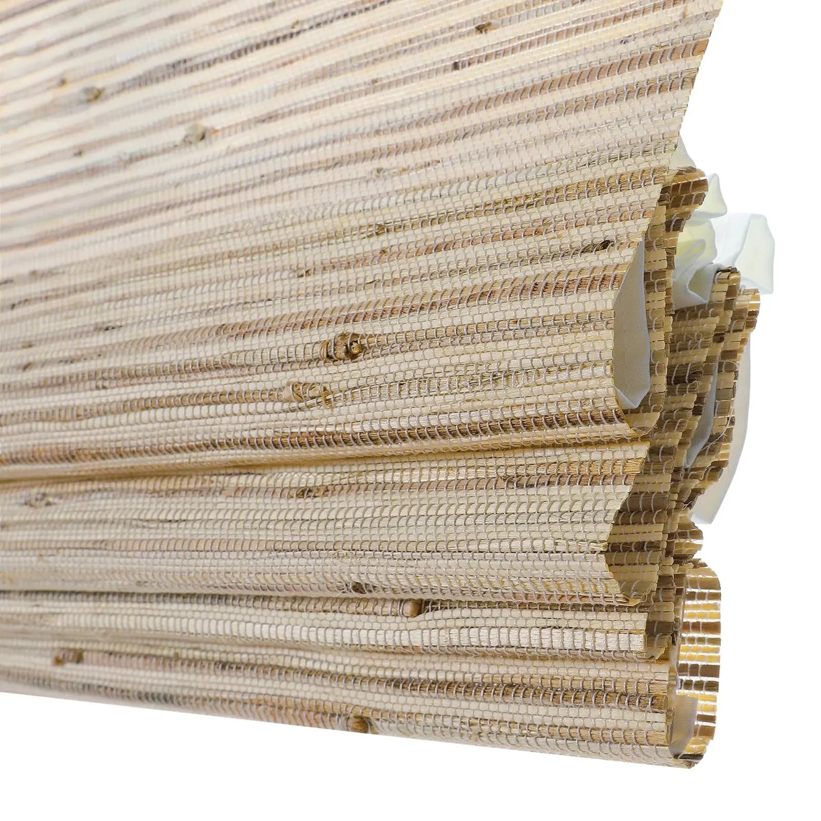 Natural Ramie Bamboo Woven Window Shade - Light Beige Brown | Eco-Friendly Room Darkening Blinds for Living Room & Bedroom